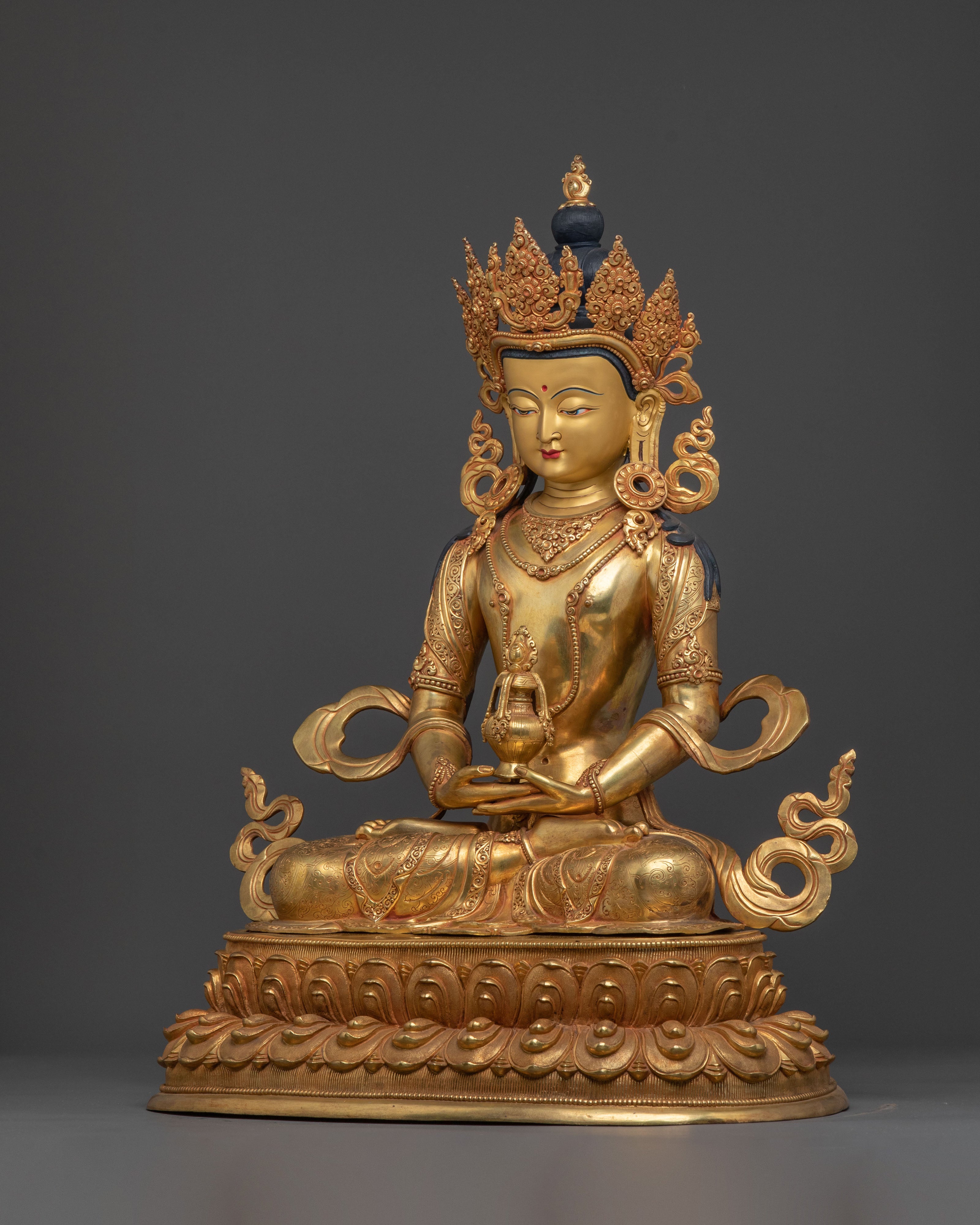 Amitayus Buddha Statue | 24K Gold Gilded Figurine