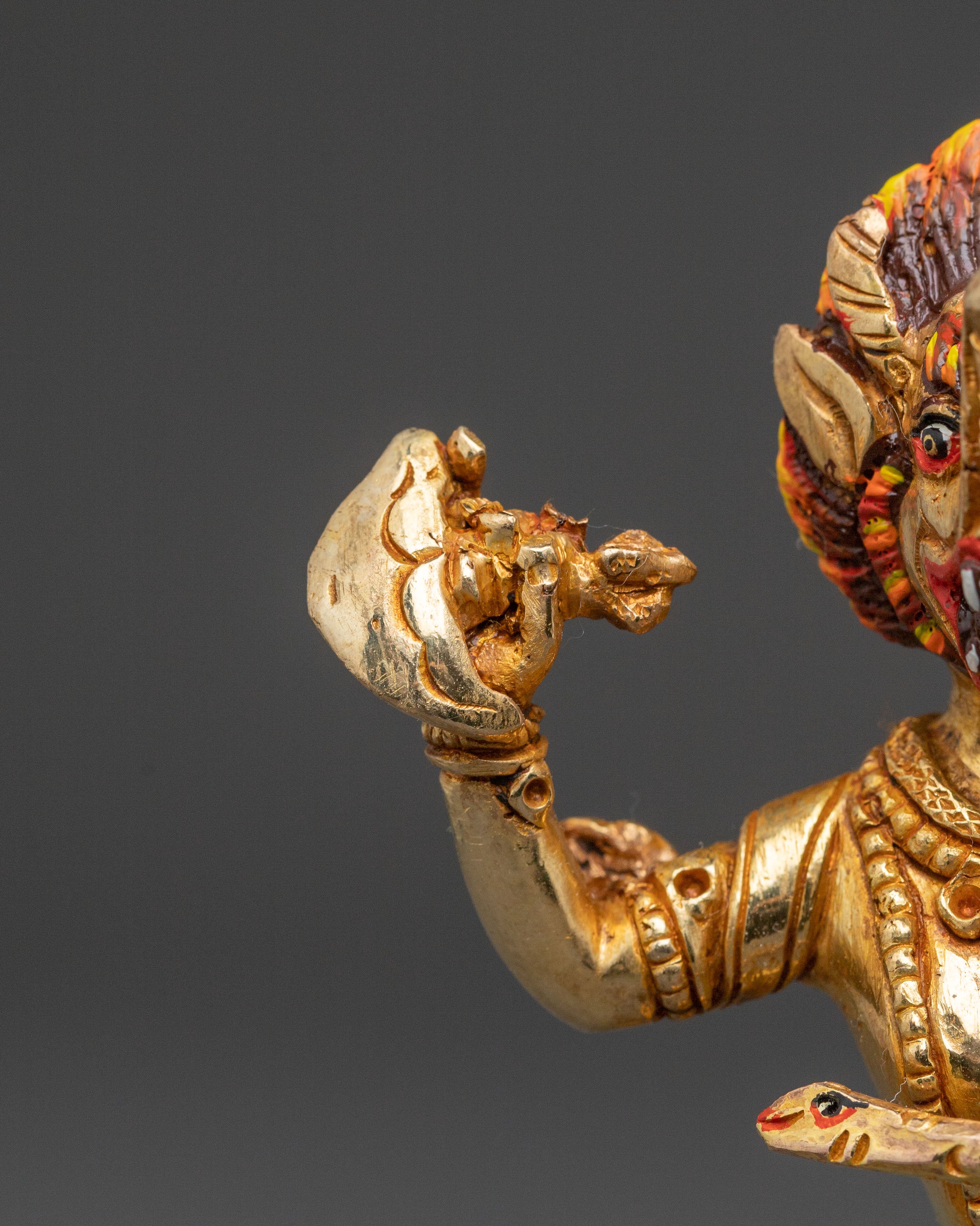 Wrathful Protectress Palden Lhamo Statue | 24K Gold Gilded