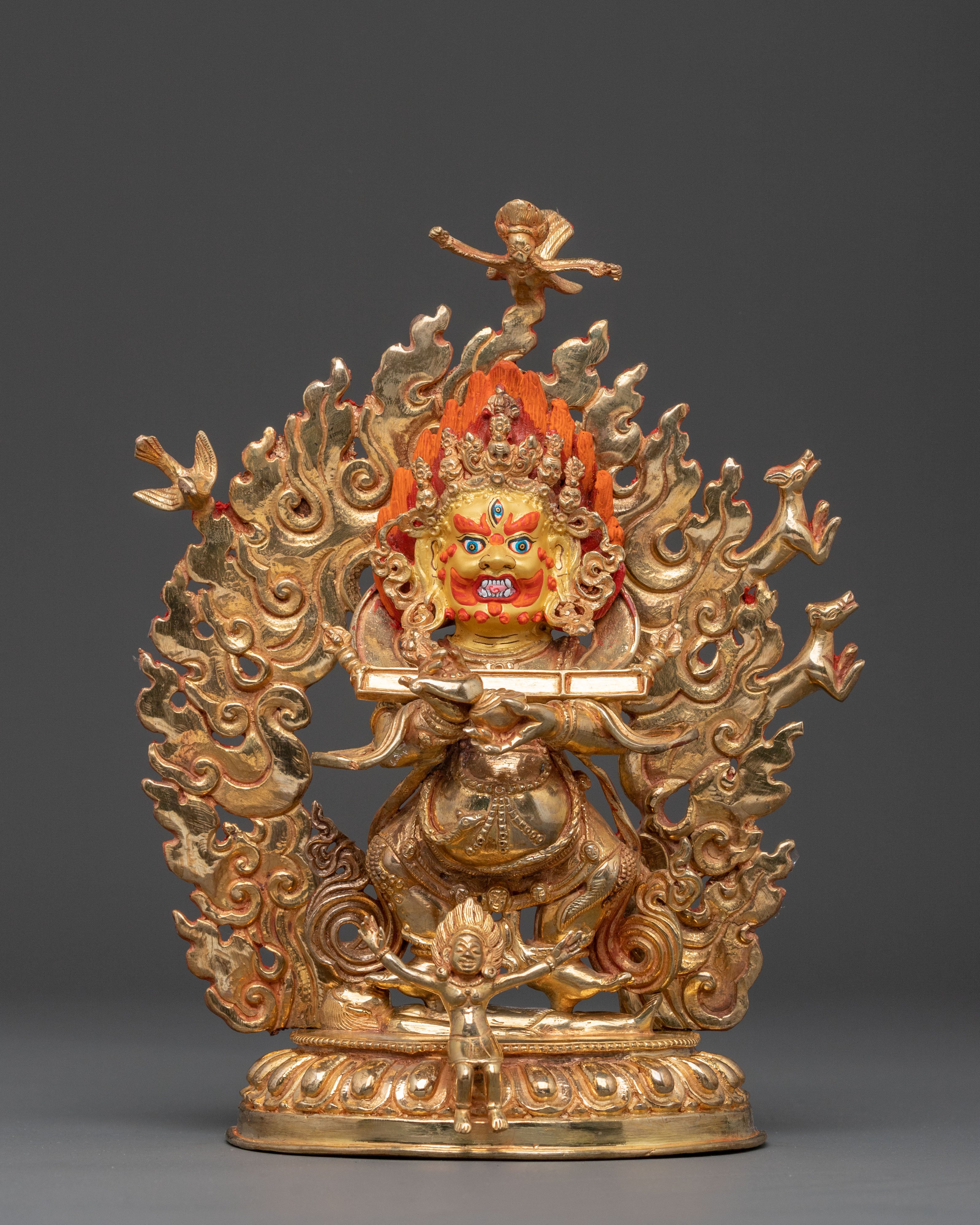 Shakya Mahakala 24k Gold Gilded Spiritual Statue