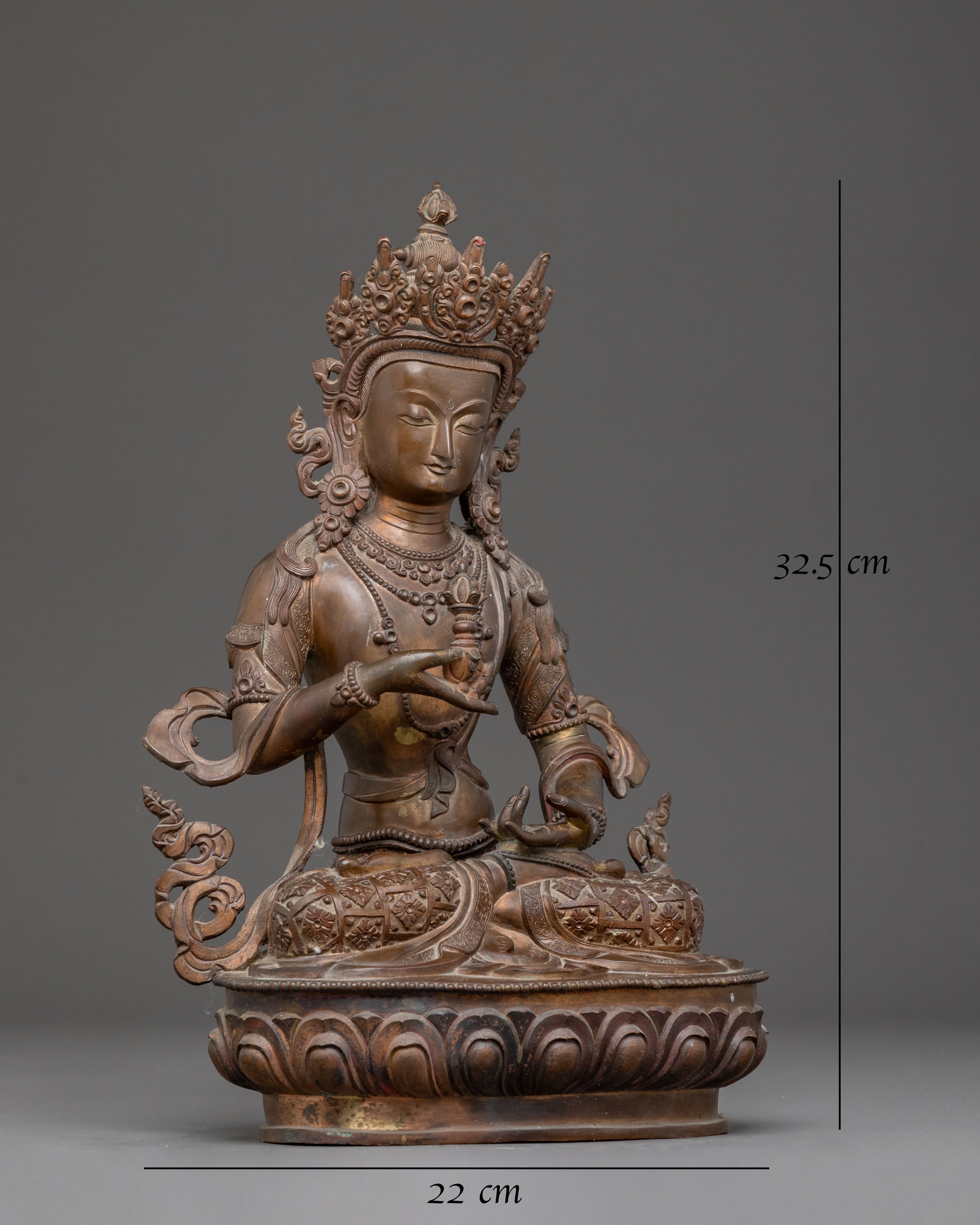 Handcrafted Dorje Sempa Statue of Purification – Exquisite Oxidized Copper