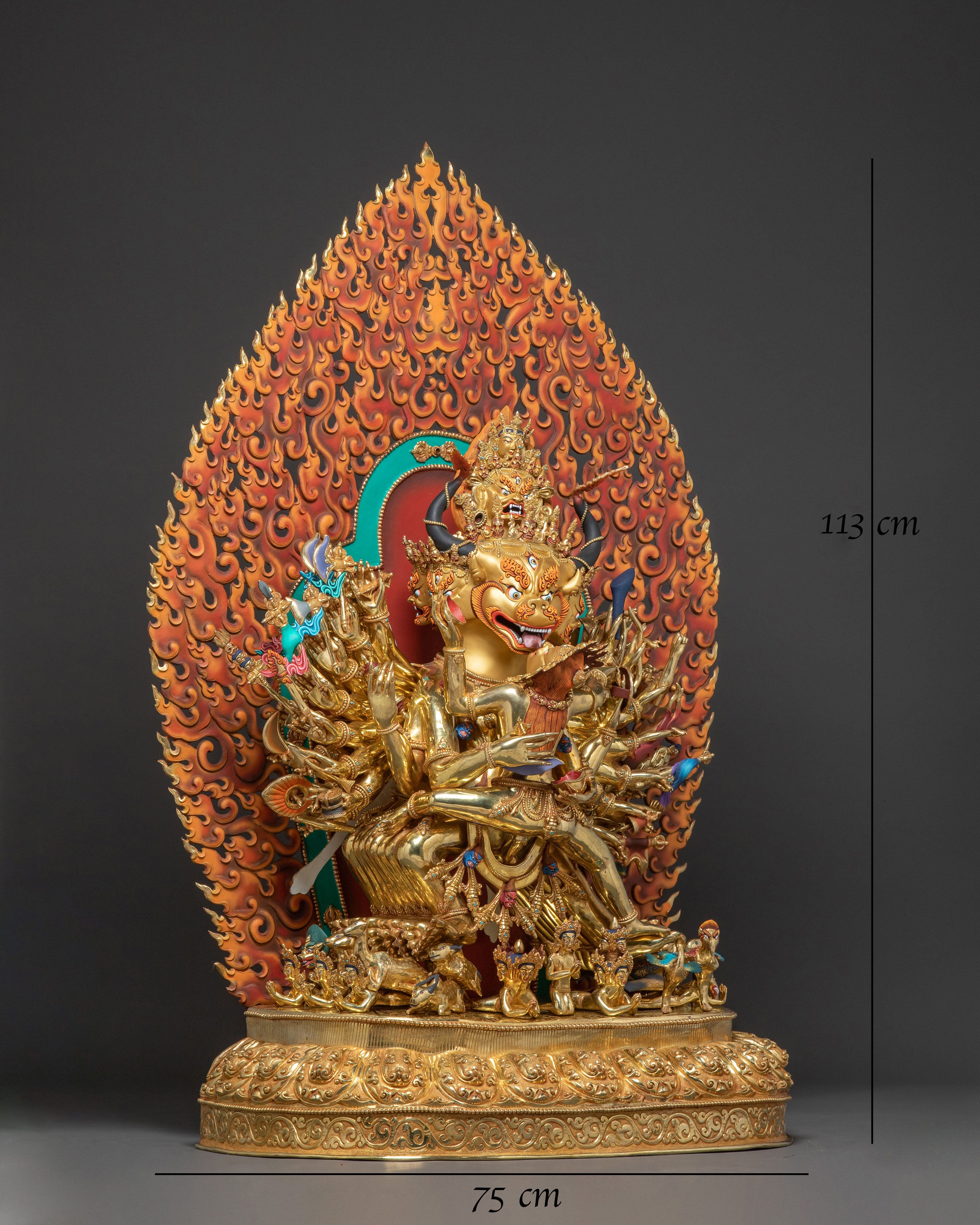 Formidable Yamantaka Spiritual Statue | 24k Gold Gilded