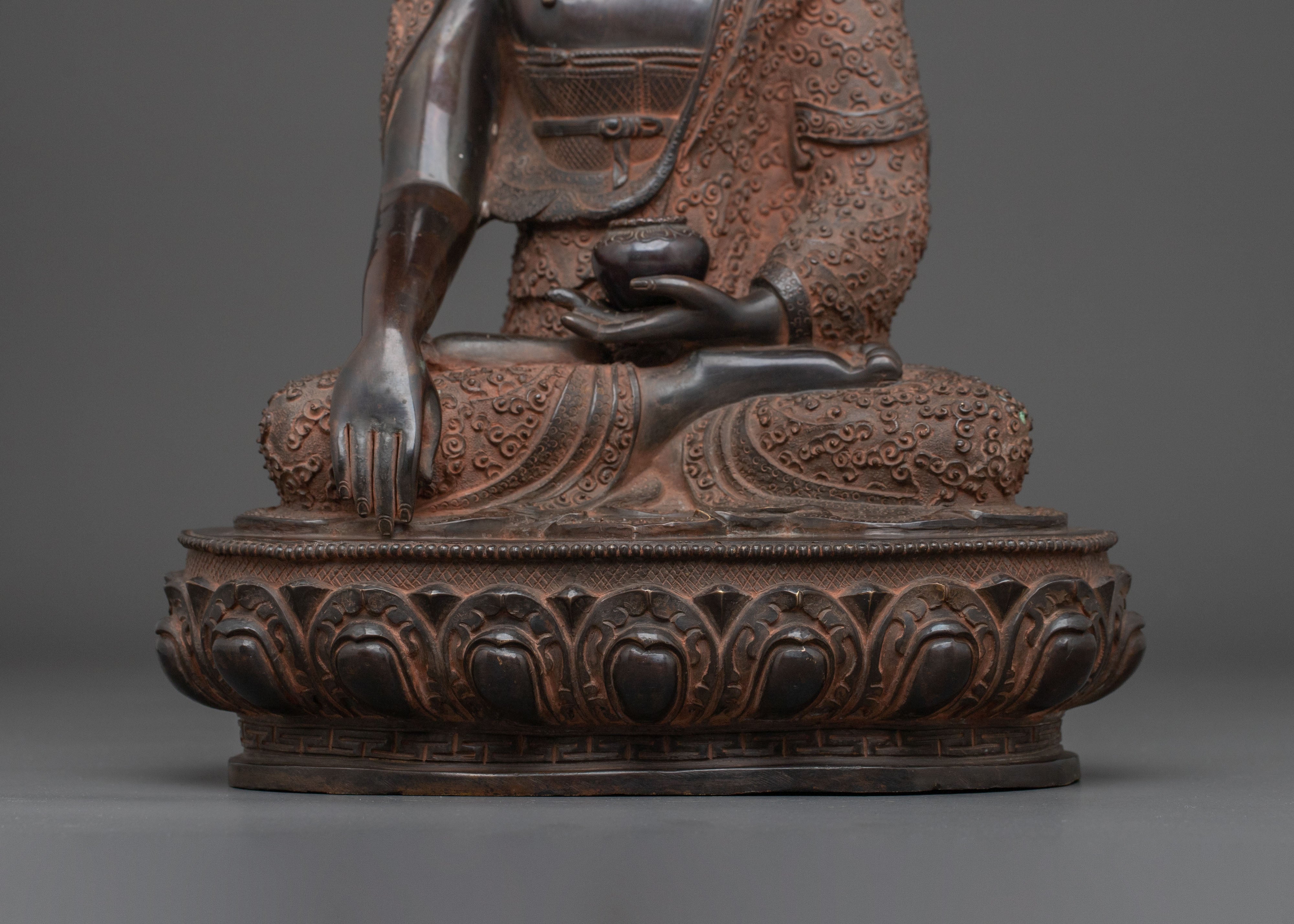 Shakyamuni Buddha Sculpture | Oxidized Copper Artistry
