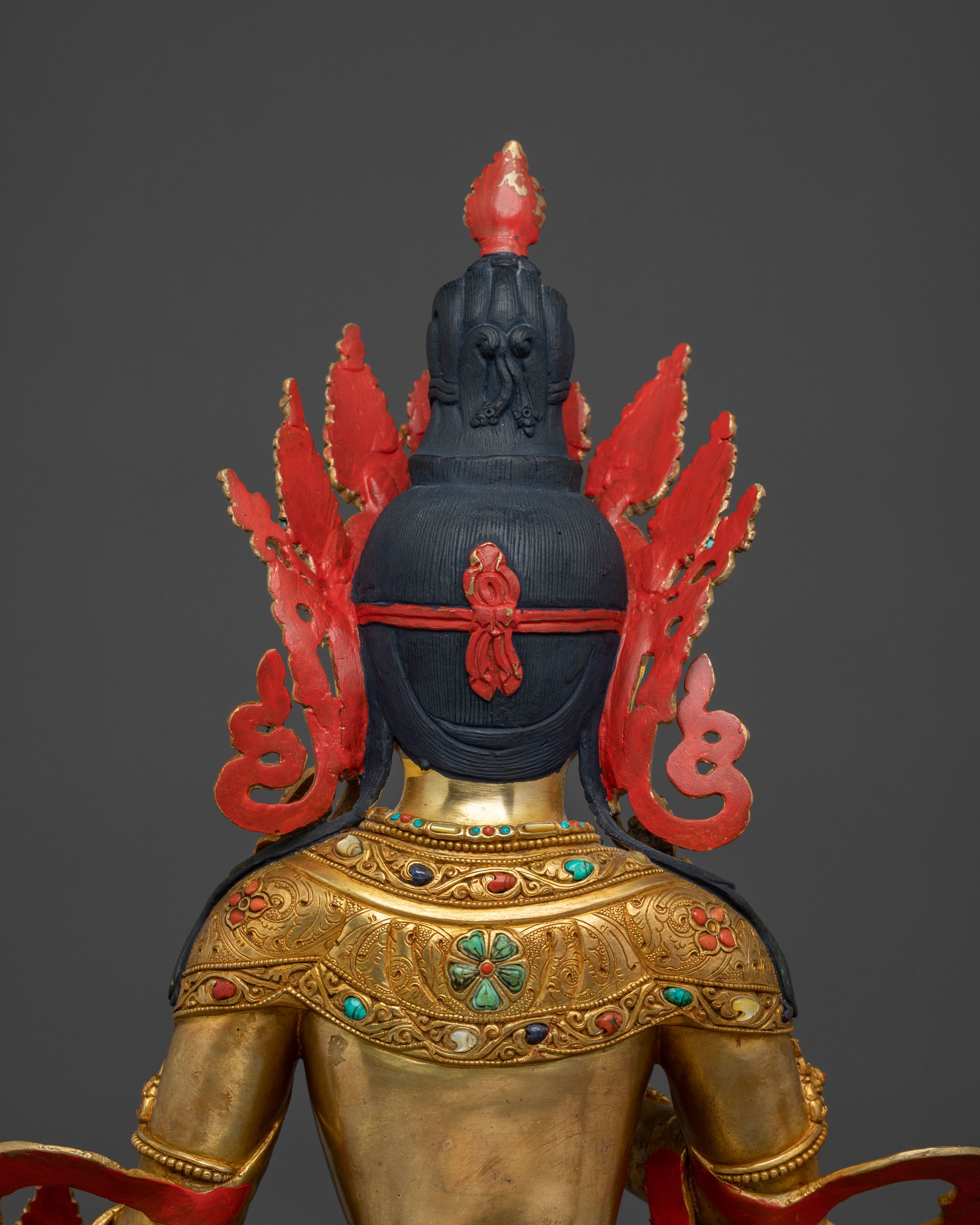 Kshitigarbha Gold Gilded Statue | Traditional Vajrayana Statue