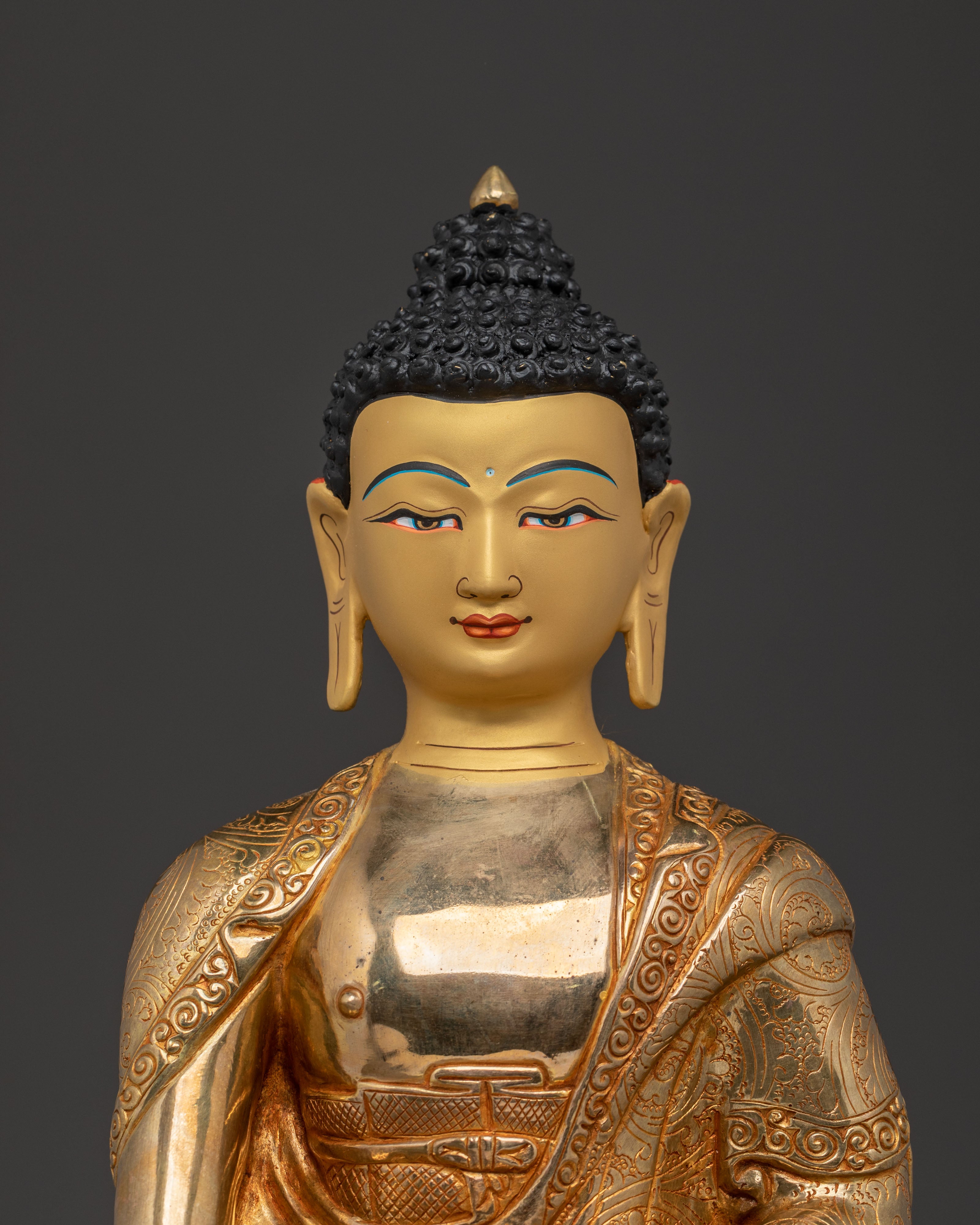 Shakyamuni Buddha 24k Gold Gilded Spiritual Statue