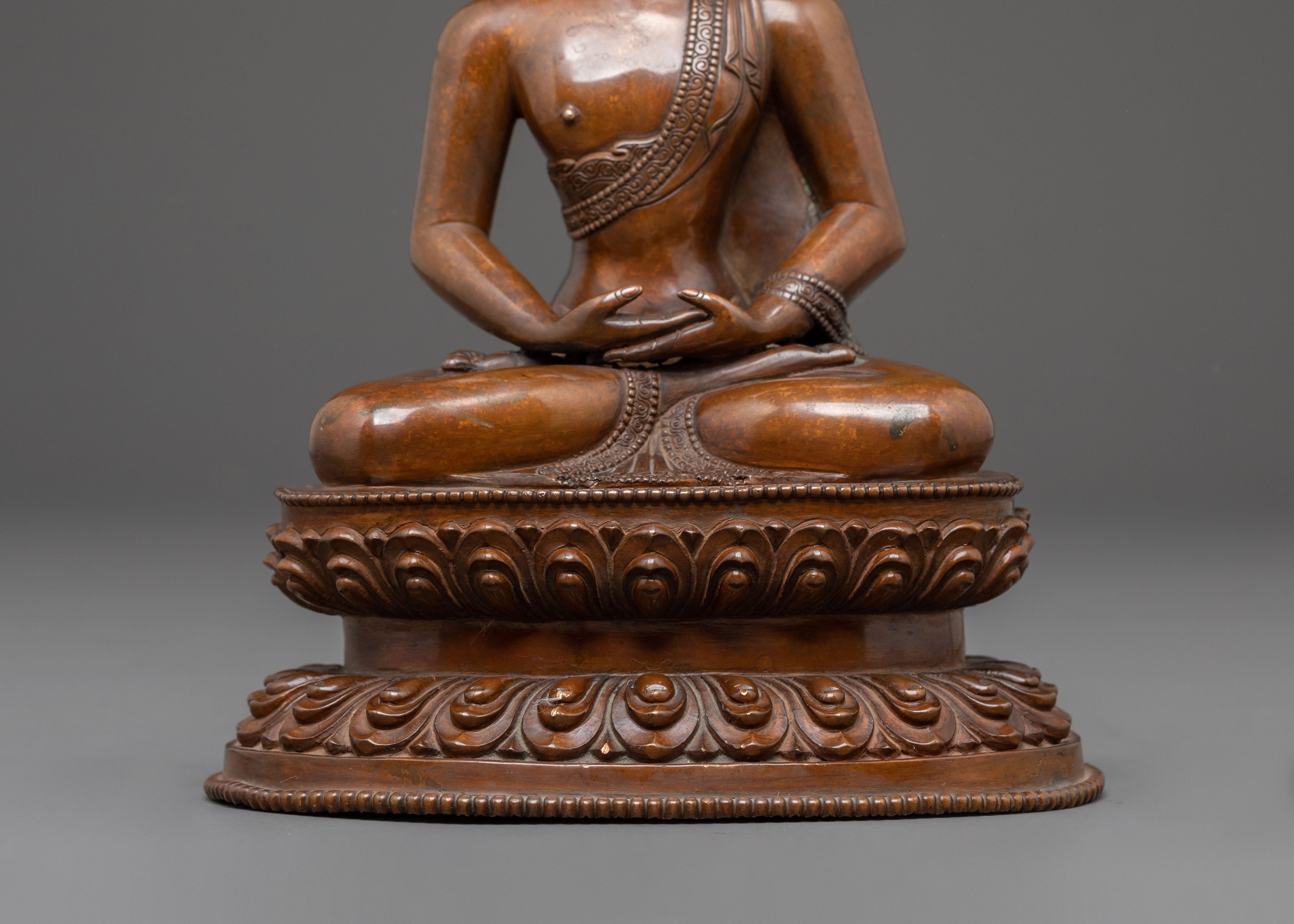 Handmade Dharmakara Buddha Golden Statue | Spiritual Decor