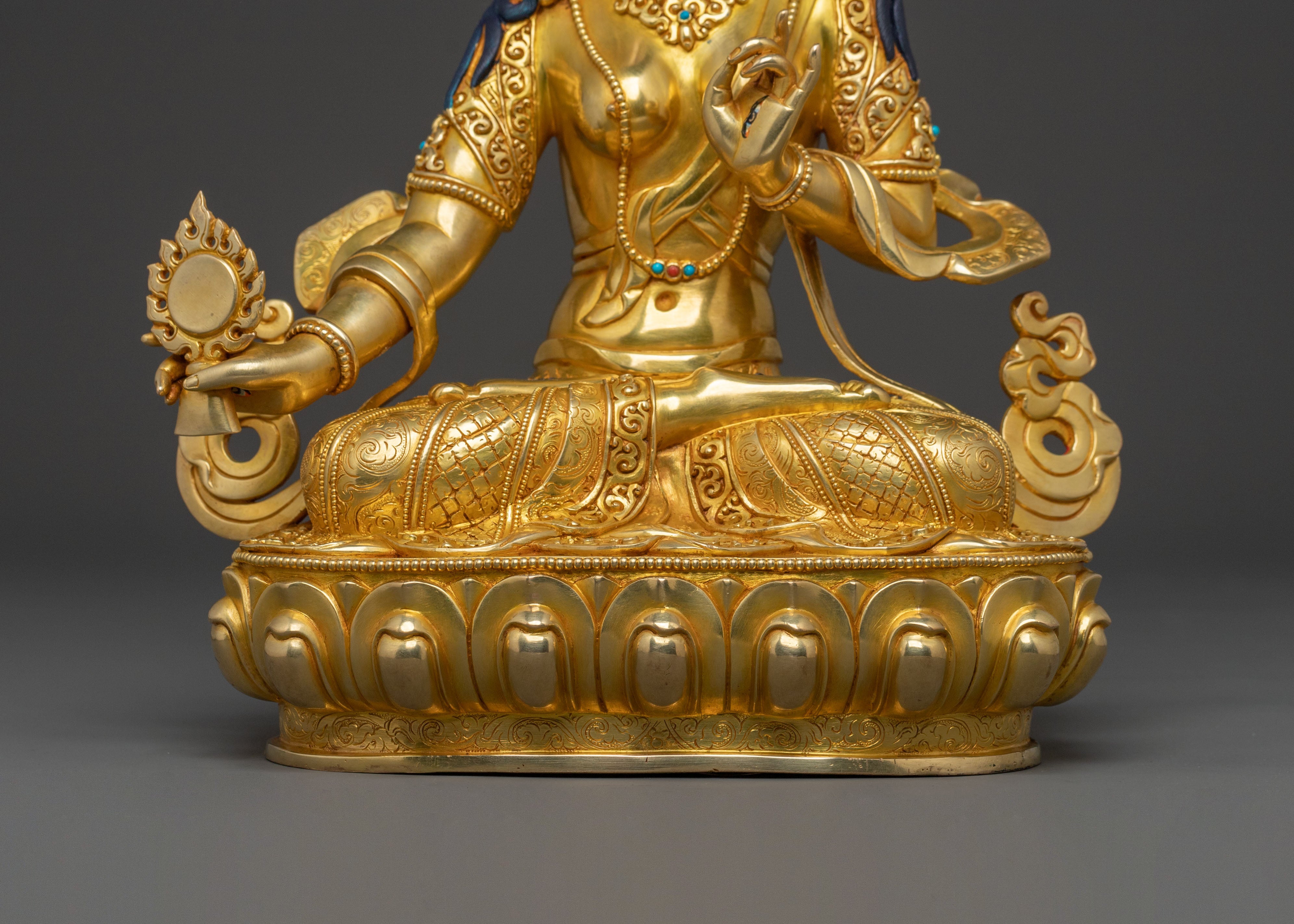 Dukar White Umbrella Protector Statue: Made in Nepal