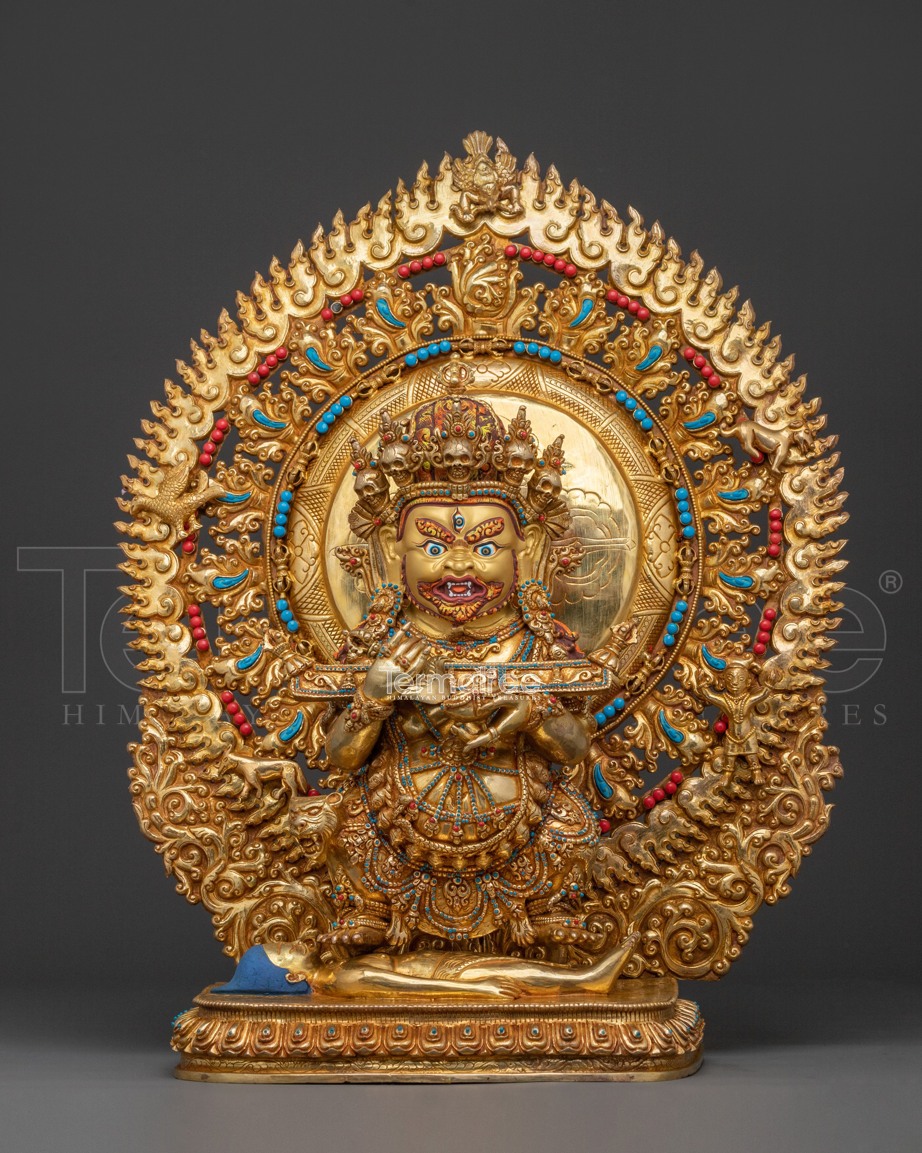 Shakya Mahakala Traditional Figurine | Tibetan Dharma Protector Deity