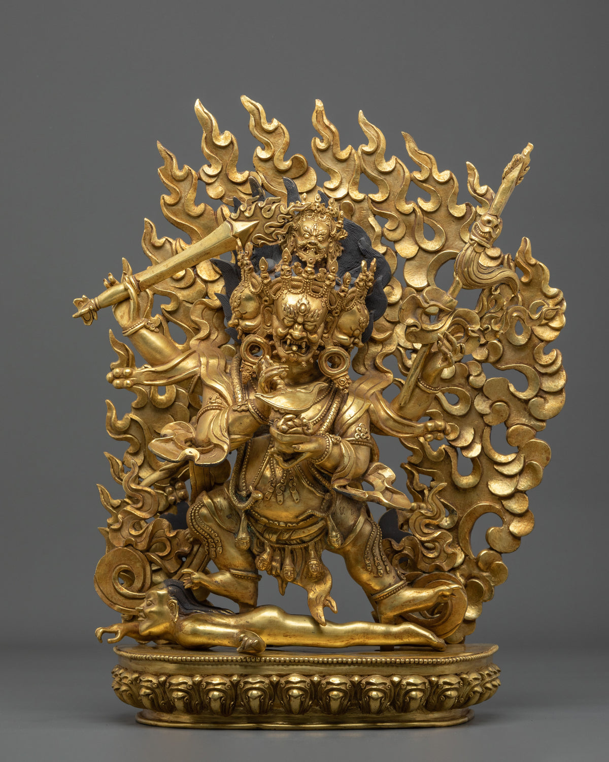 Sacred Protector Four Armed Mahakala Statue