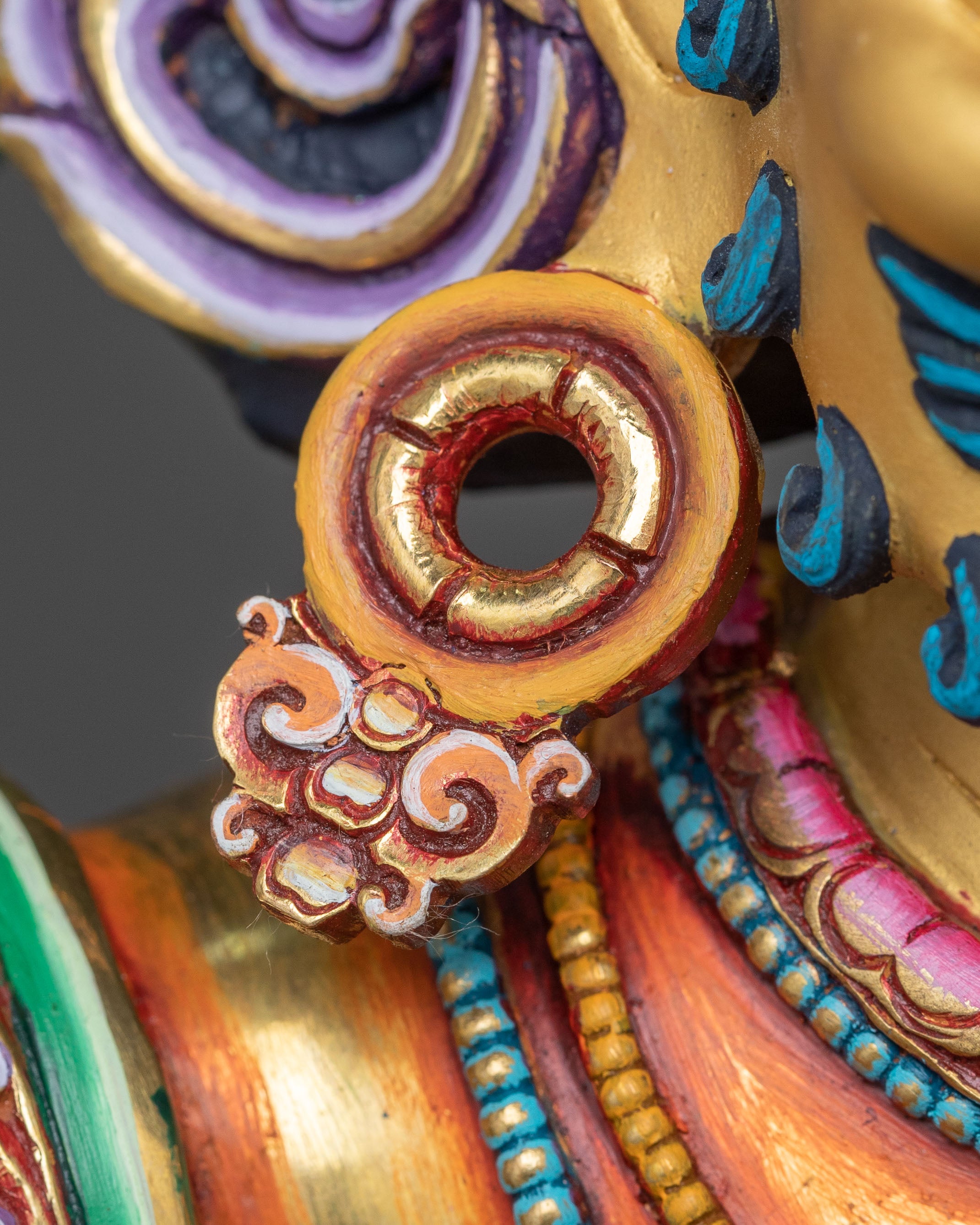 White Dzambhala Prosperity Statue | 24k Gold Glided