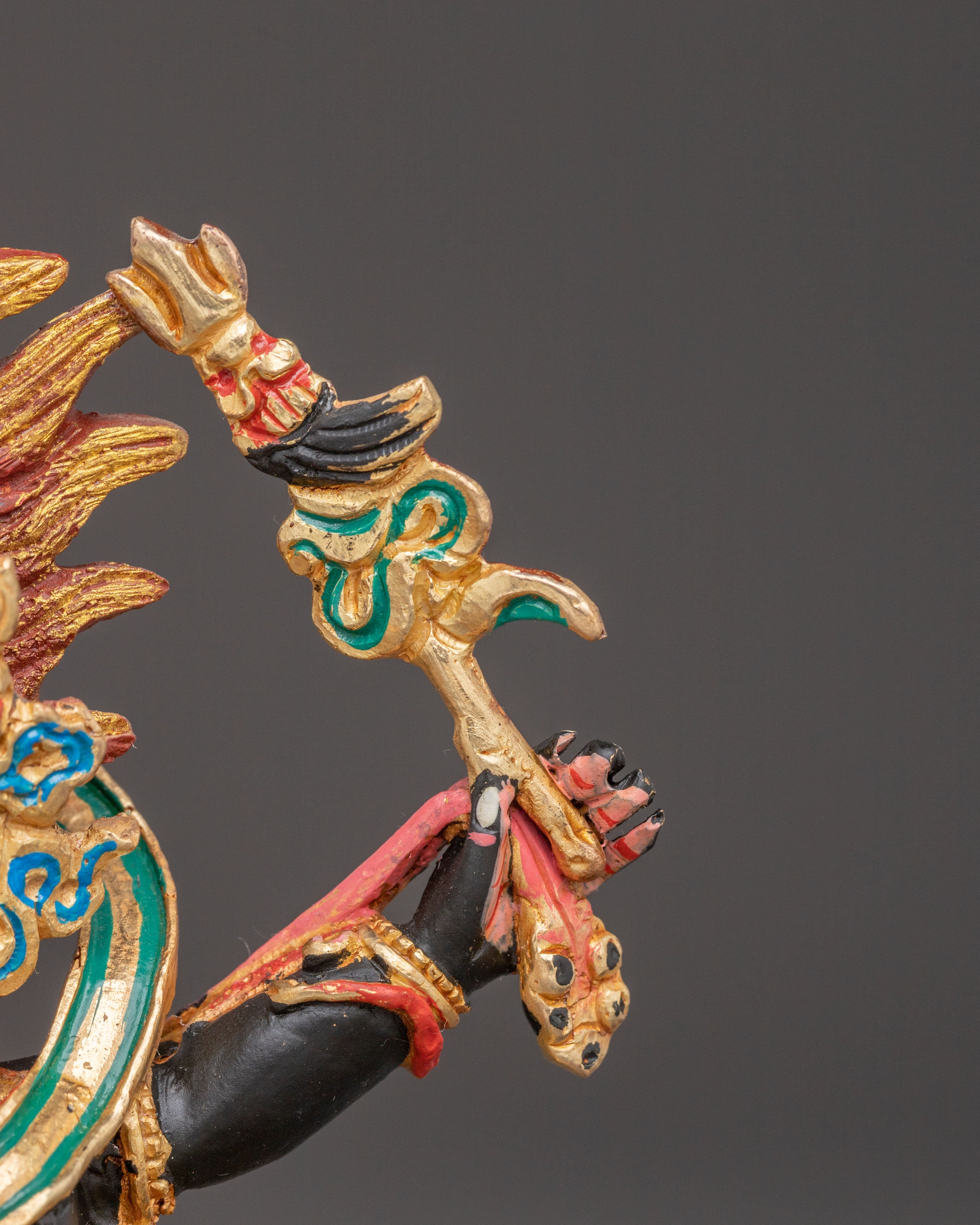 Copper Sculpture of Six-Armed Mahakala | Protector Deity of Buddhism