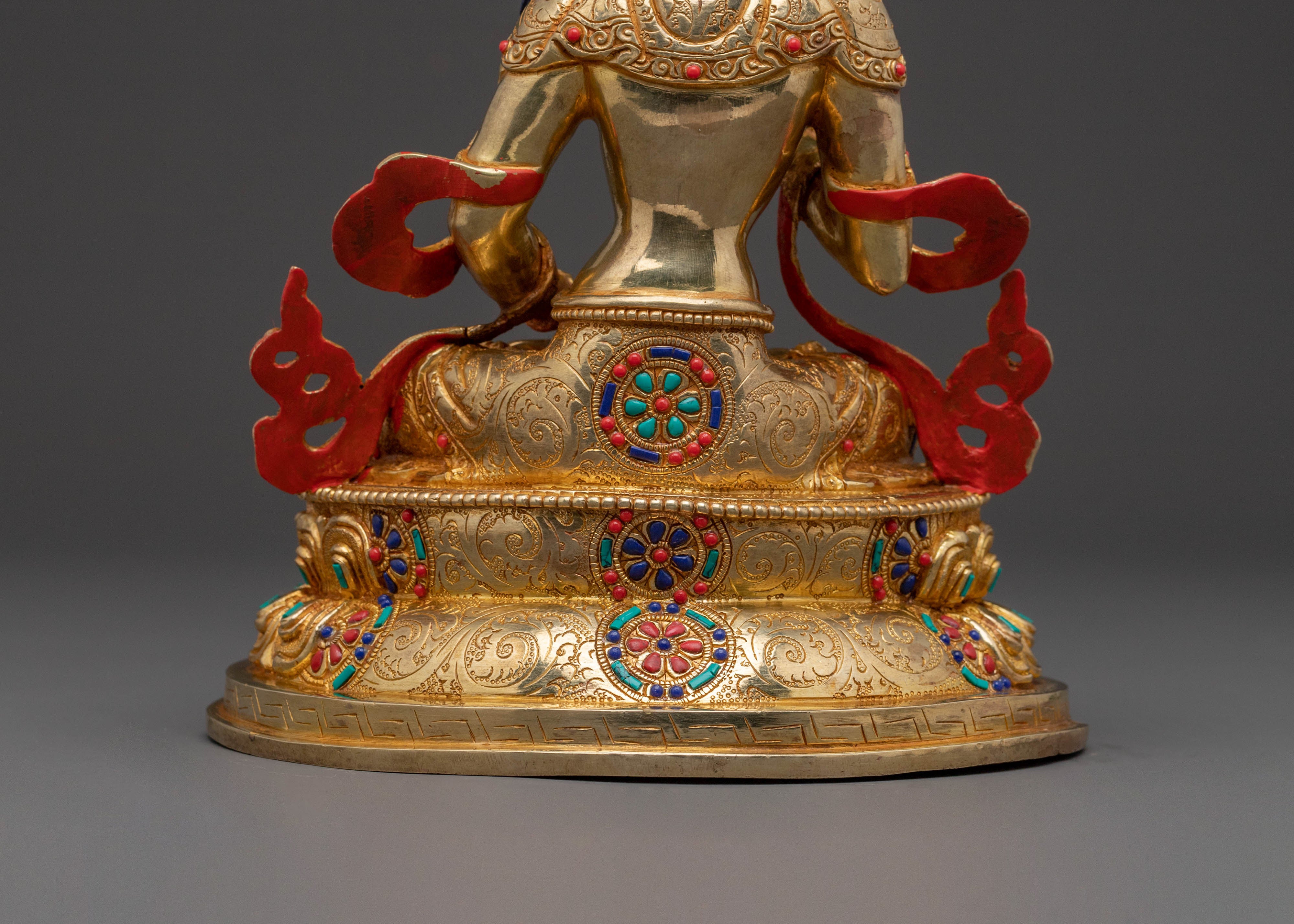 Statue of Vajrasattva for Sacred Spaces: Hand-Gilded Copper Artistry
