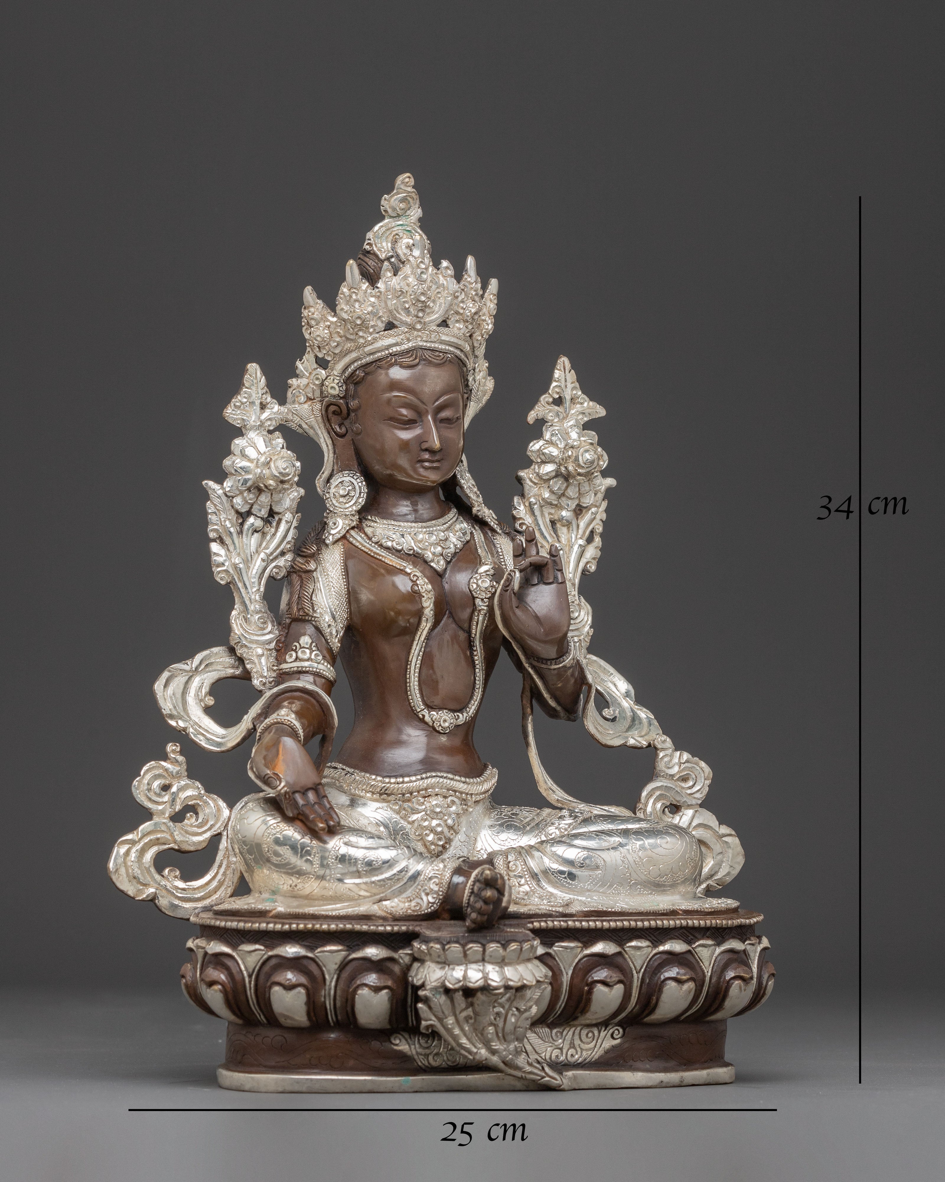 Green Tara Oxidized Copper Artwork