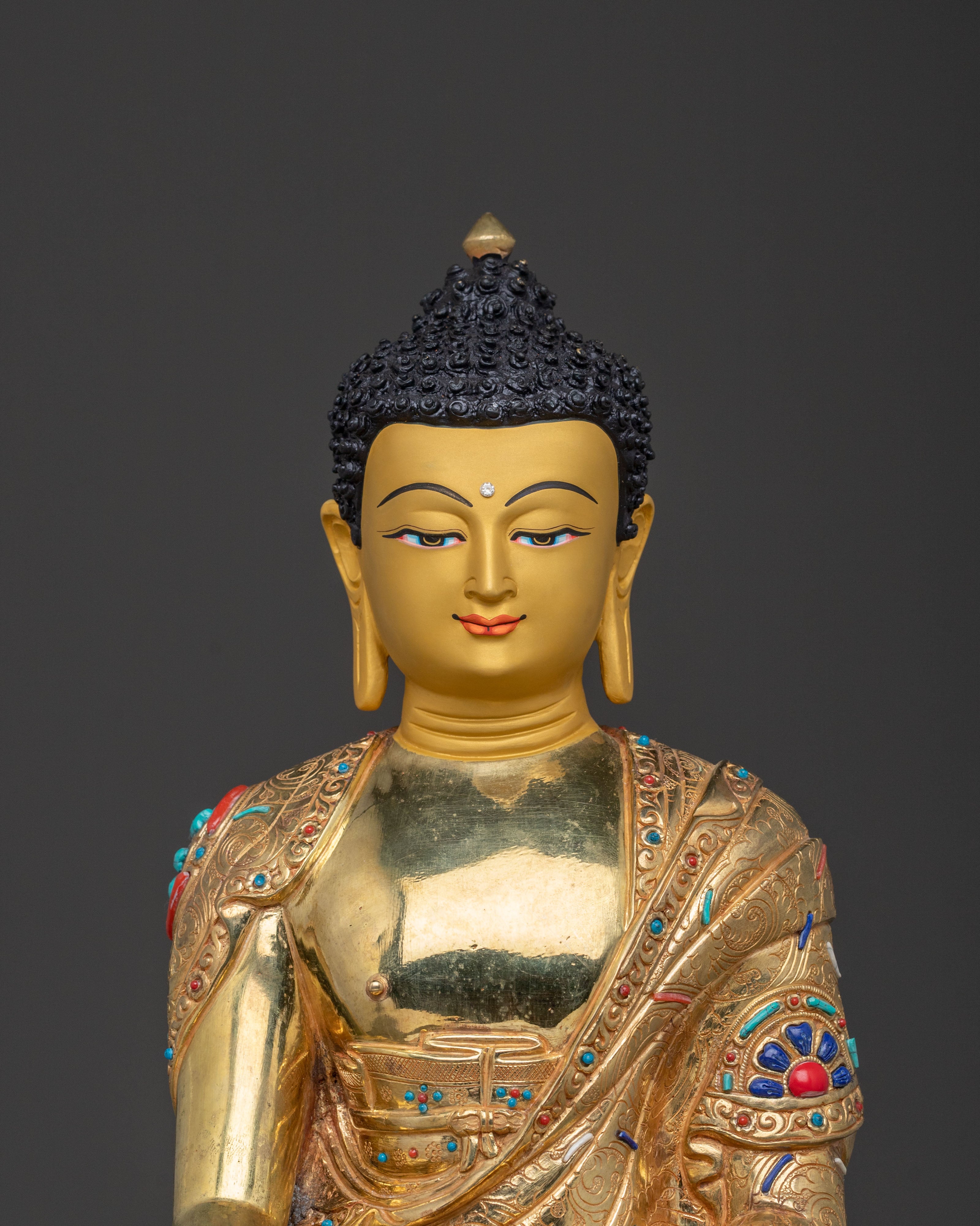 Shakyamuni Buddha: 24k Gold Gilded Figurine