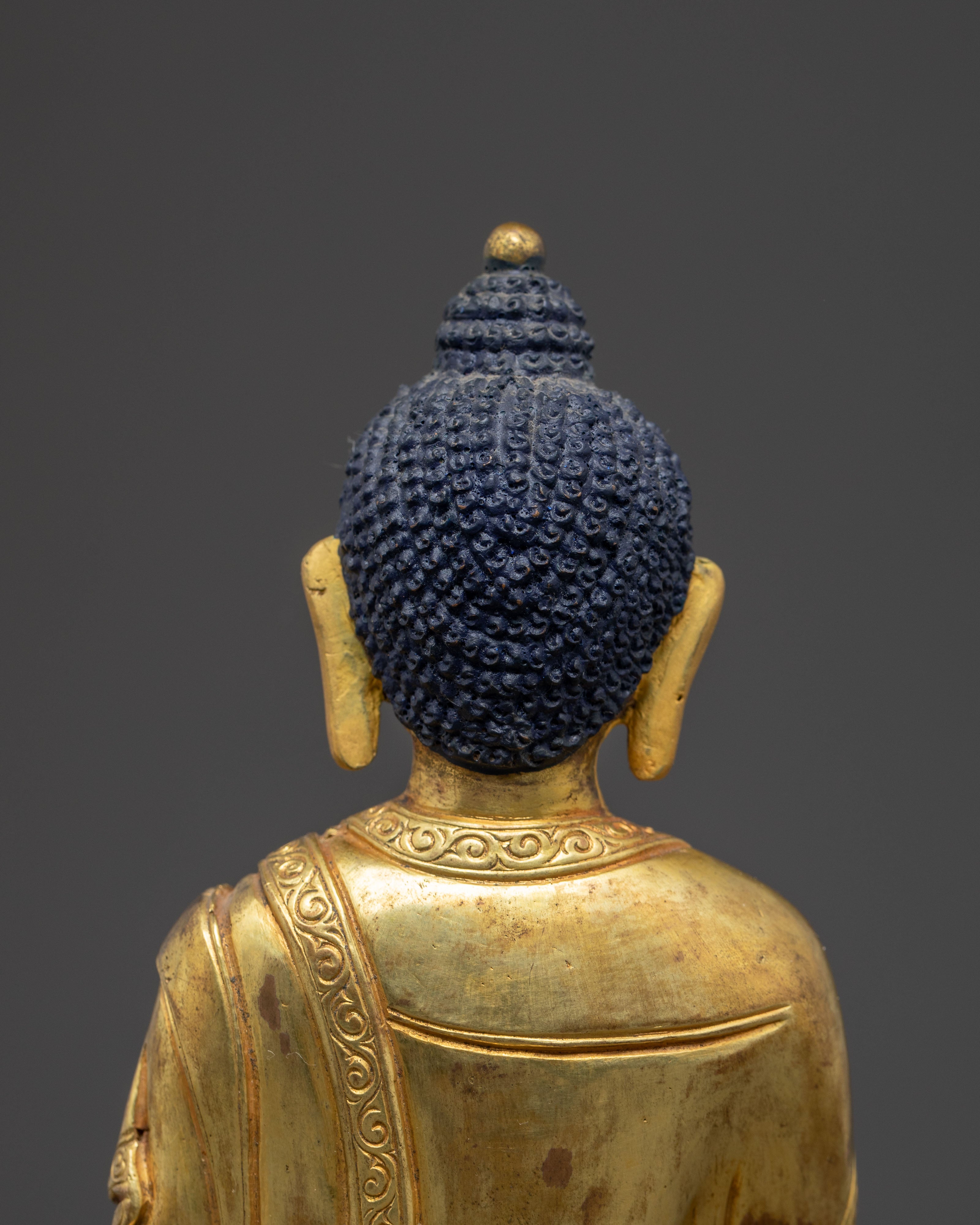 Gold Gilded Shakyamuni Buddha Sculpture | Symbol of Peace and Enlightenment