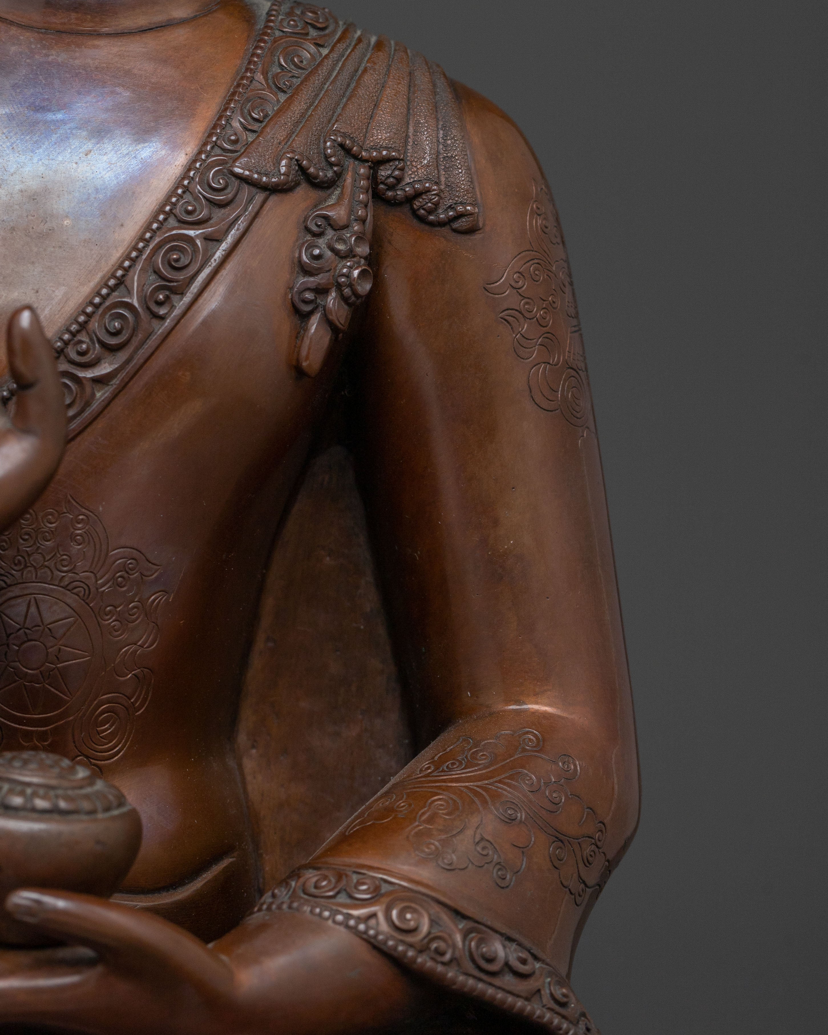Amogasiddhi Wisdom Buddha | Oxidized Copper Statue