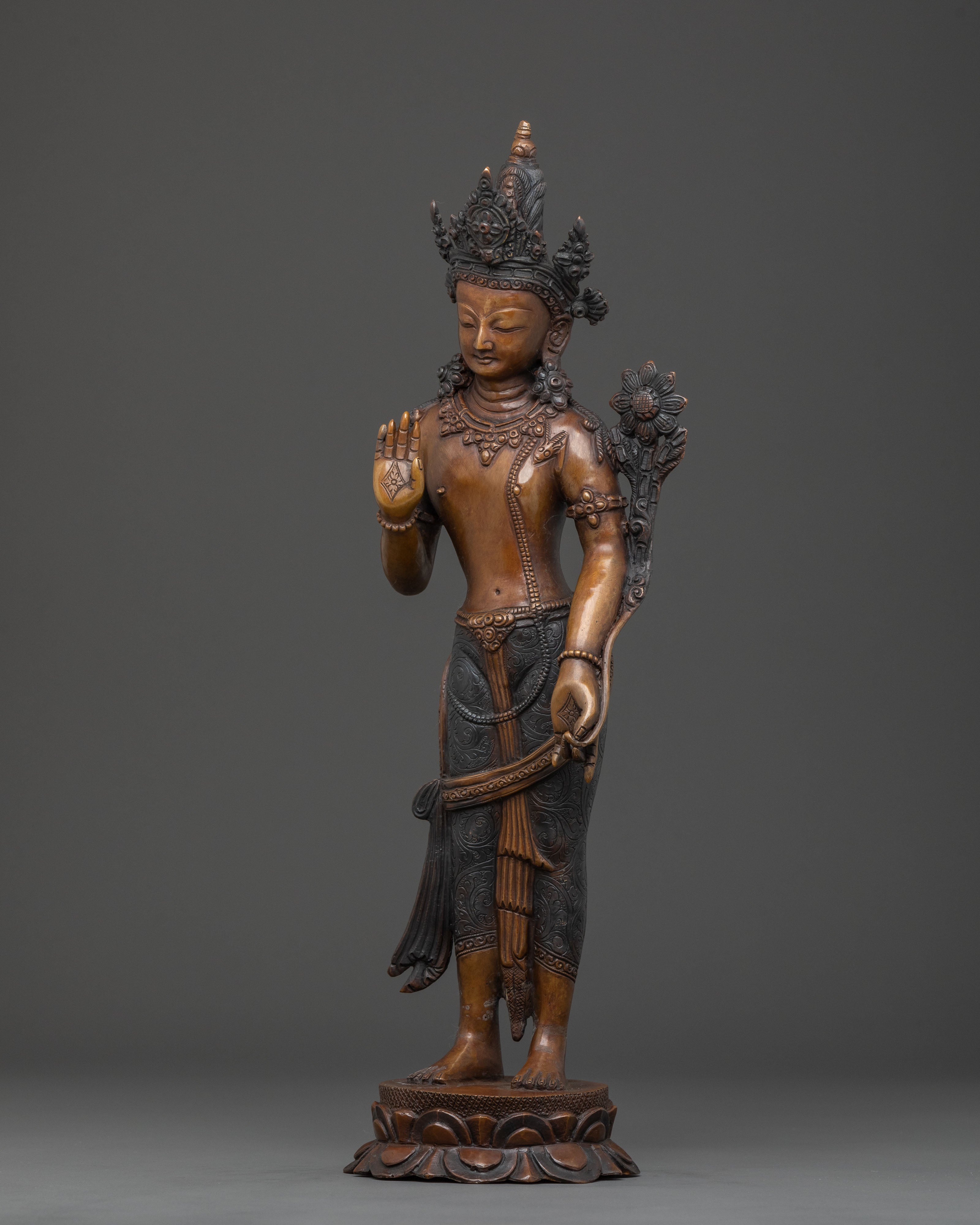 Padmapani Copper Statue | Meditational Figure