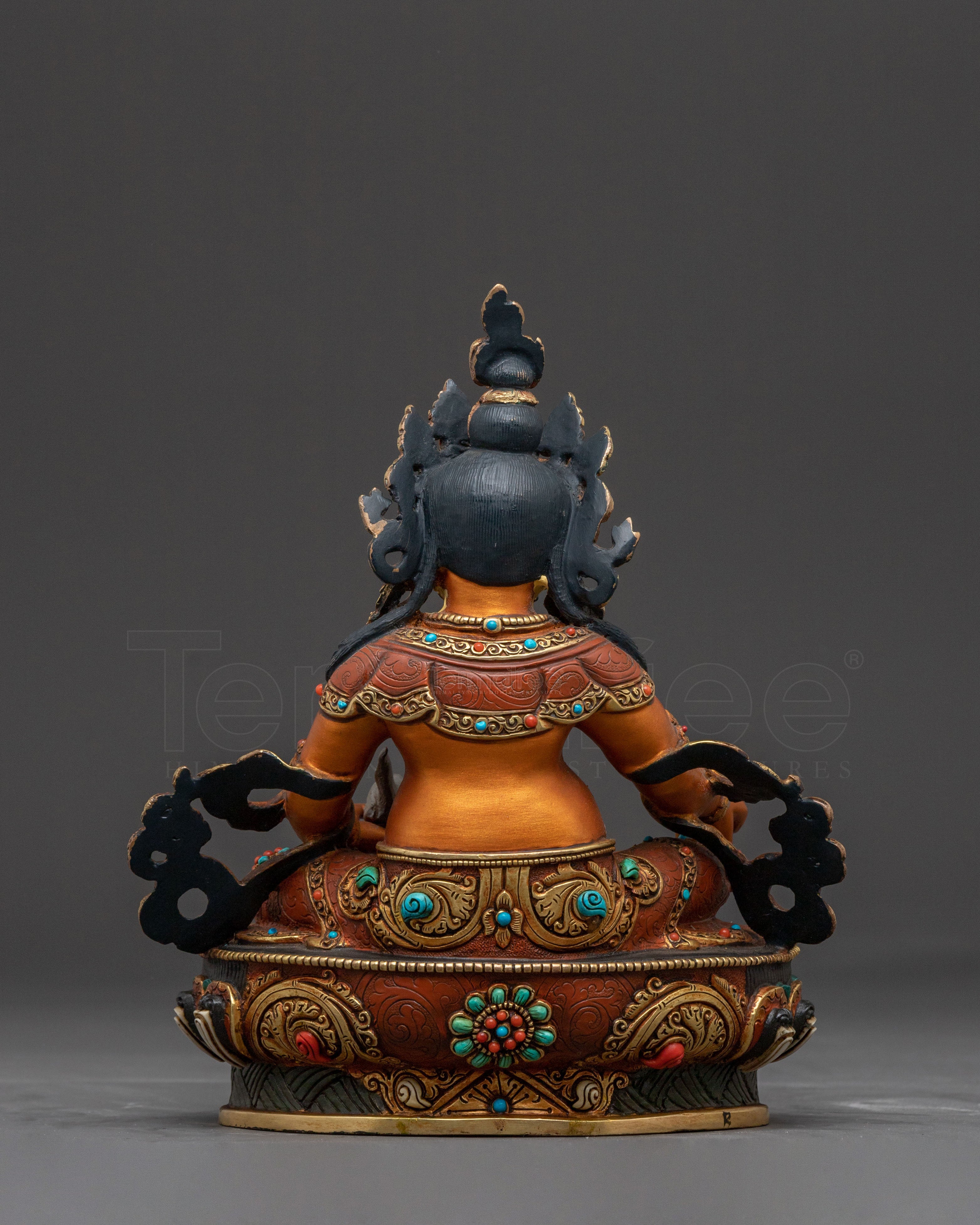 24K Gold Gilded Copper Dzambhala Statue – Exquisite Artisanal Masterpiece