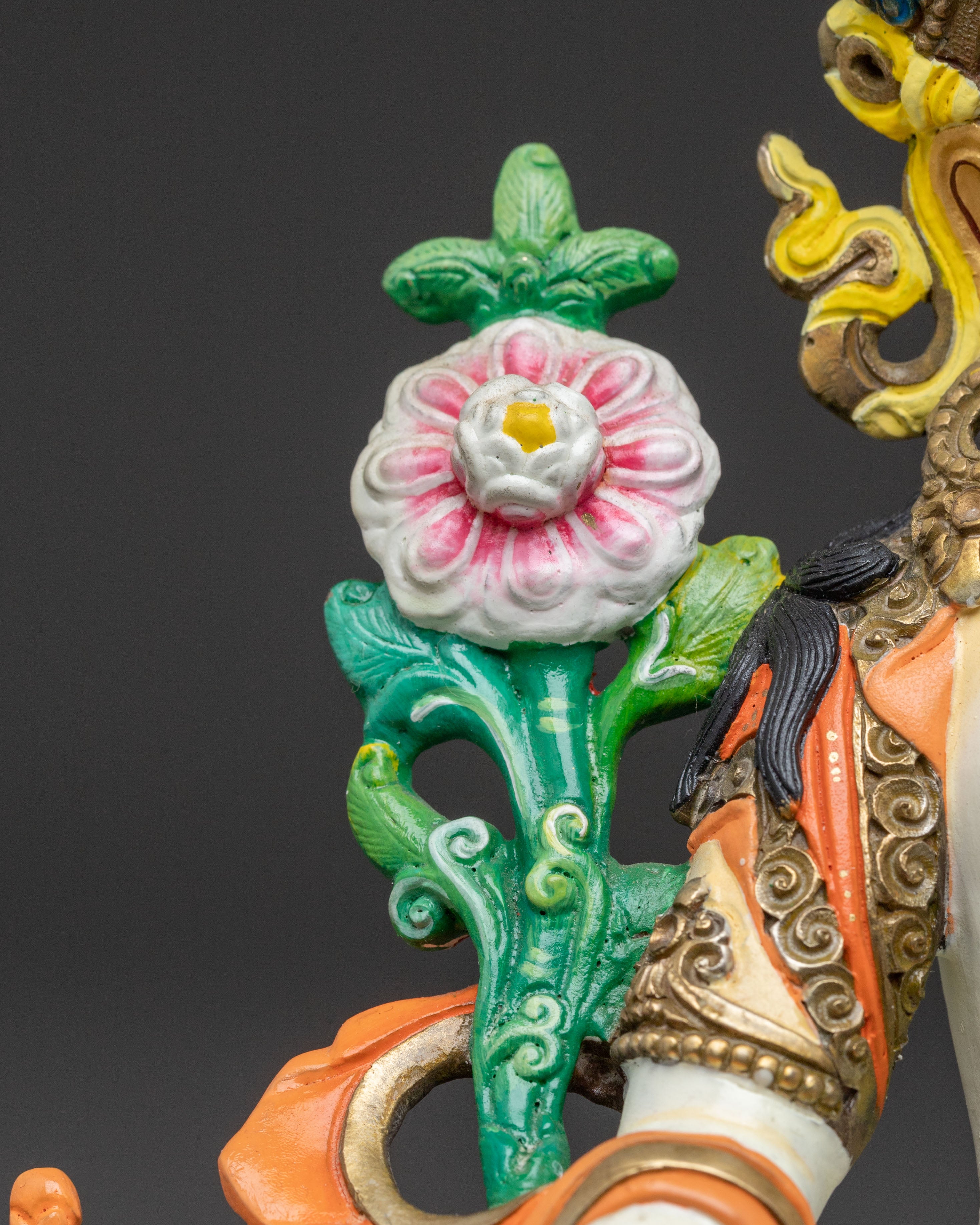 White Tara Protector of Peace Statue - Serene Gold Gilded