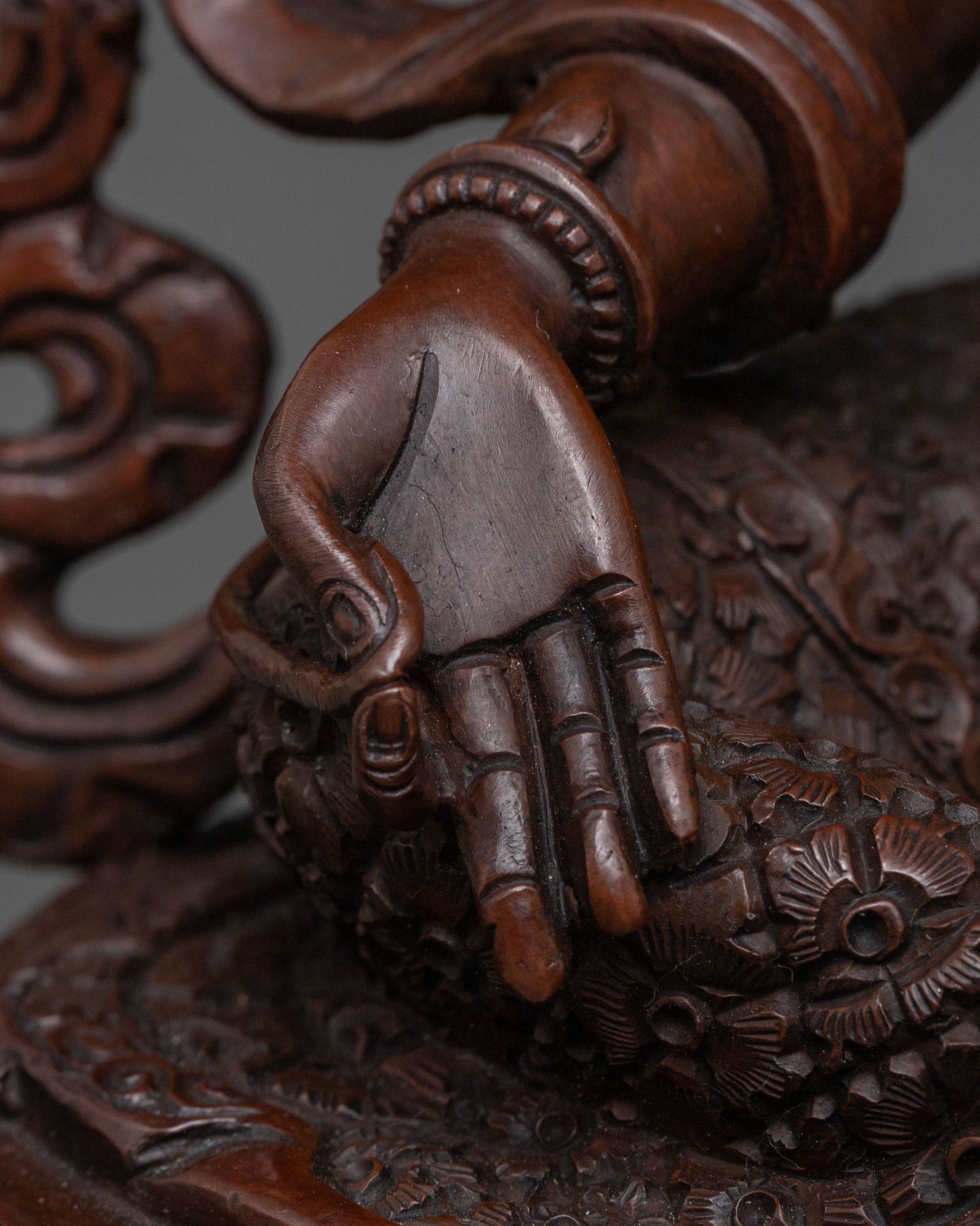 Green Tara Statue | Serene Oxidized Copper Figure