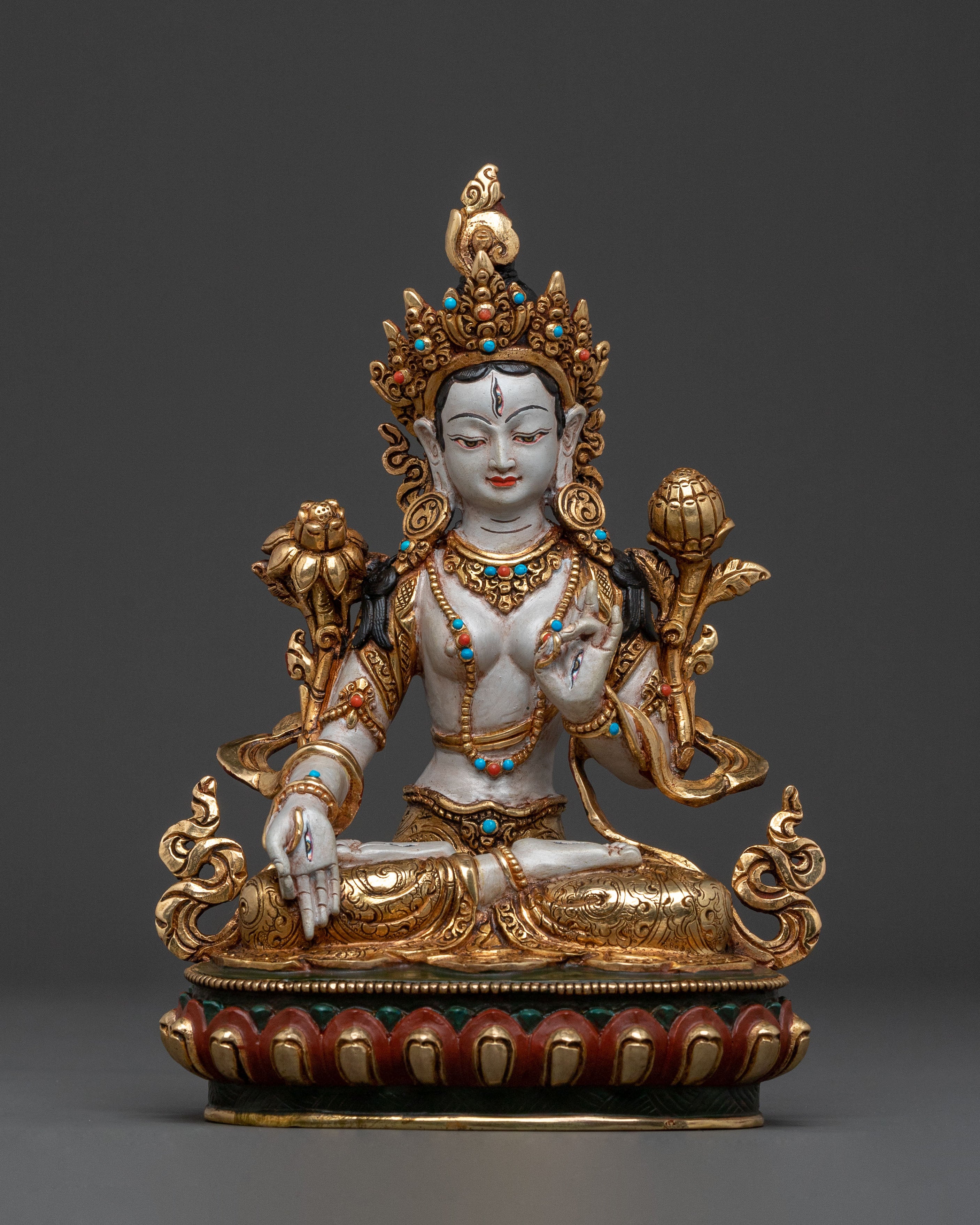 Statue of White Tara Goddess of Compassion: Handcrafted Serenity