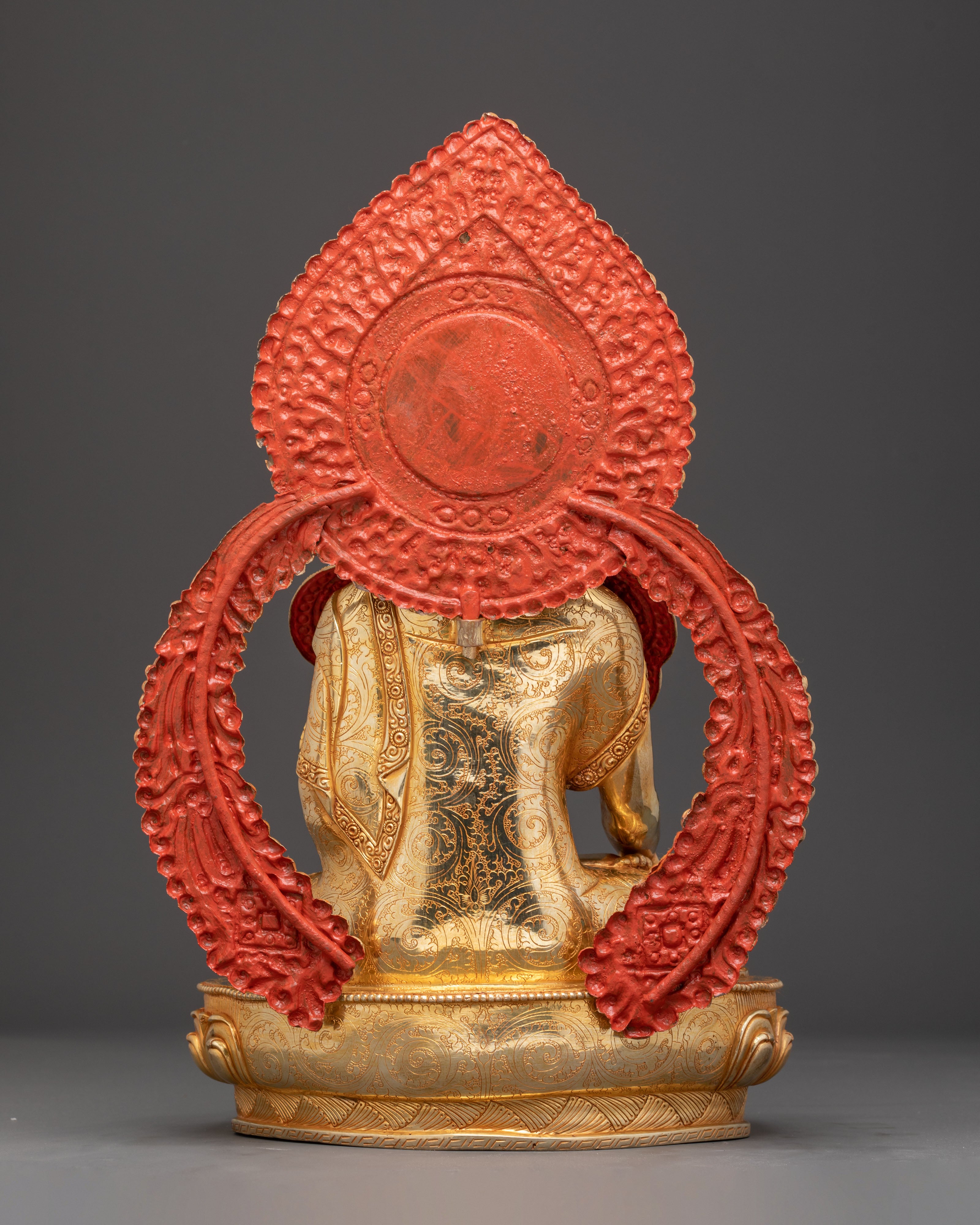 Handcrafted Golden Shakyamuni Buddha Statue with Gemstones