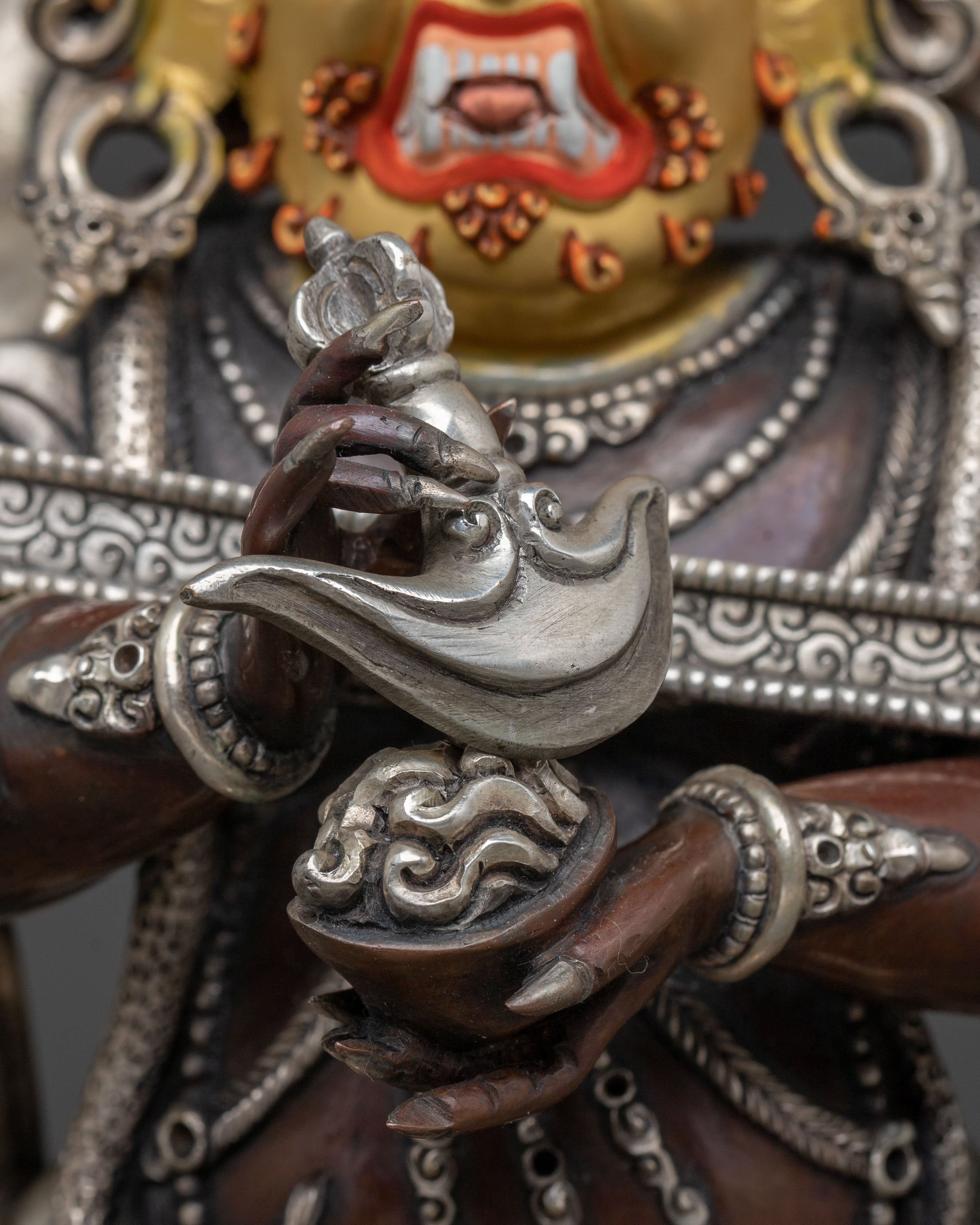 Shakya Mahakala: Handcrafted Oxidized Copper Divine Icon