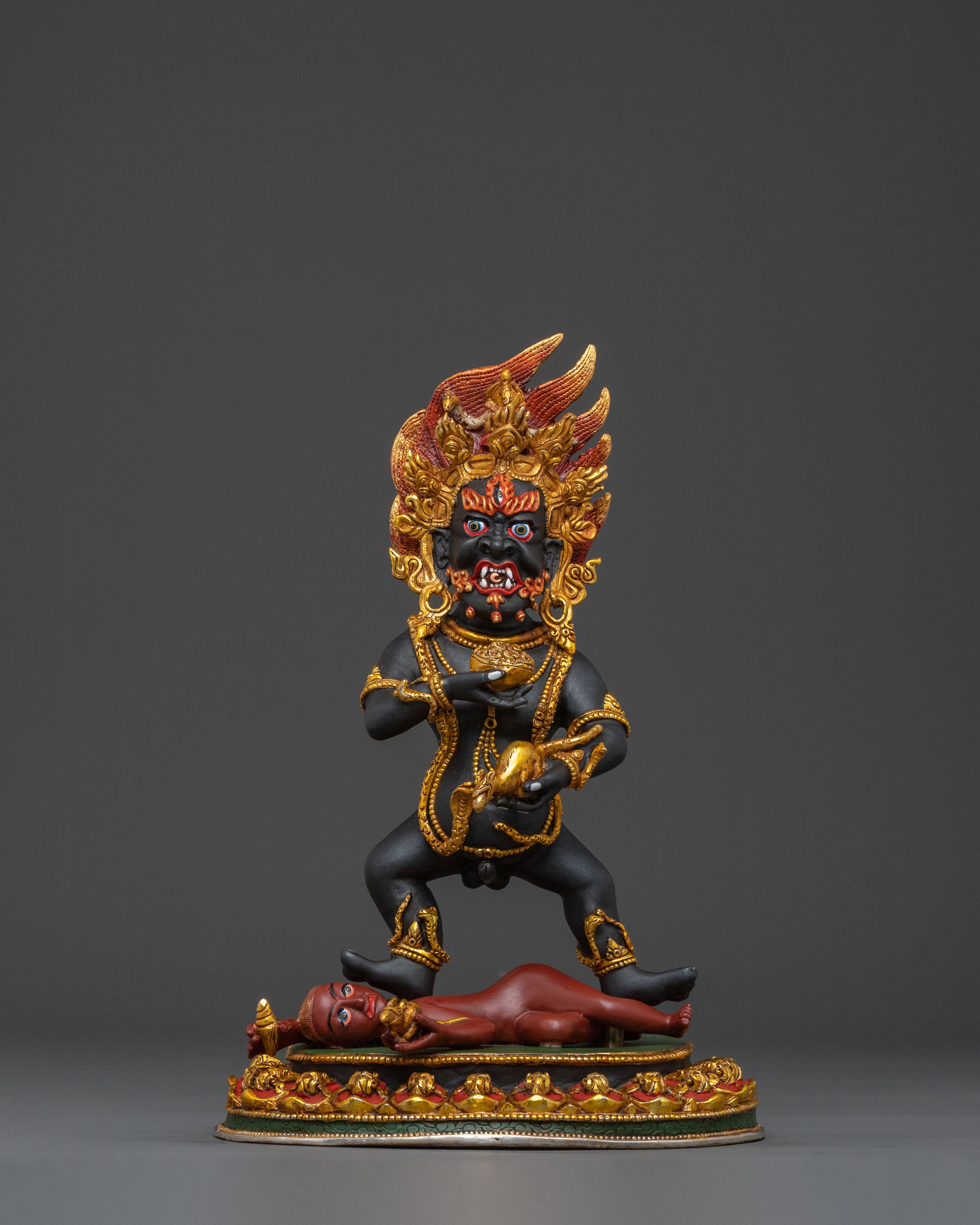 Black Dzambhala Sculpture | Spiritual Home Decor