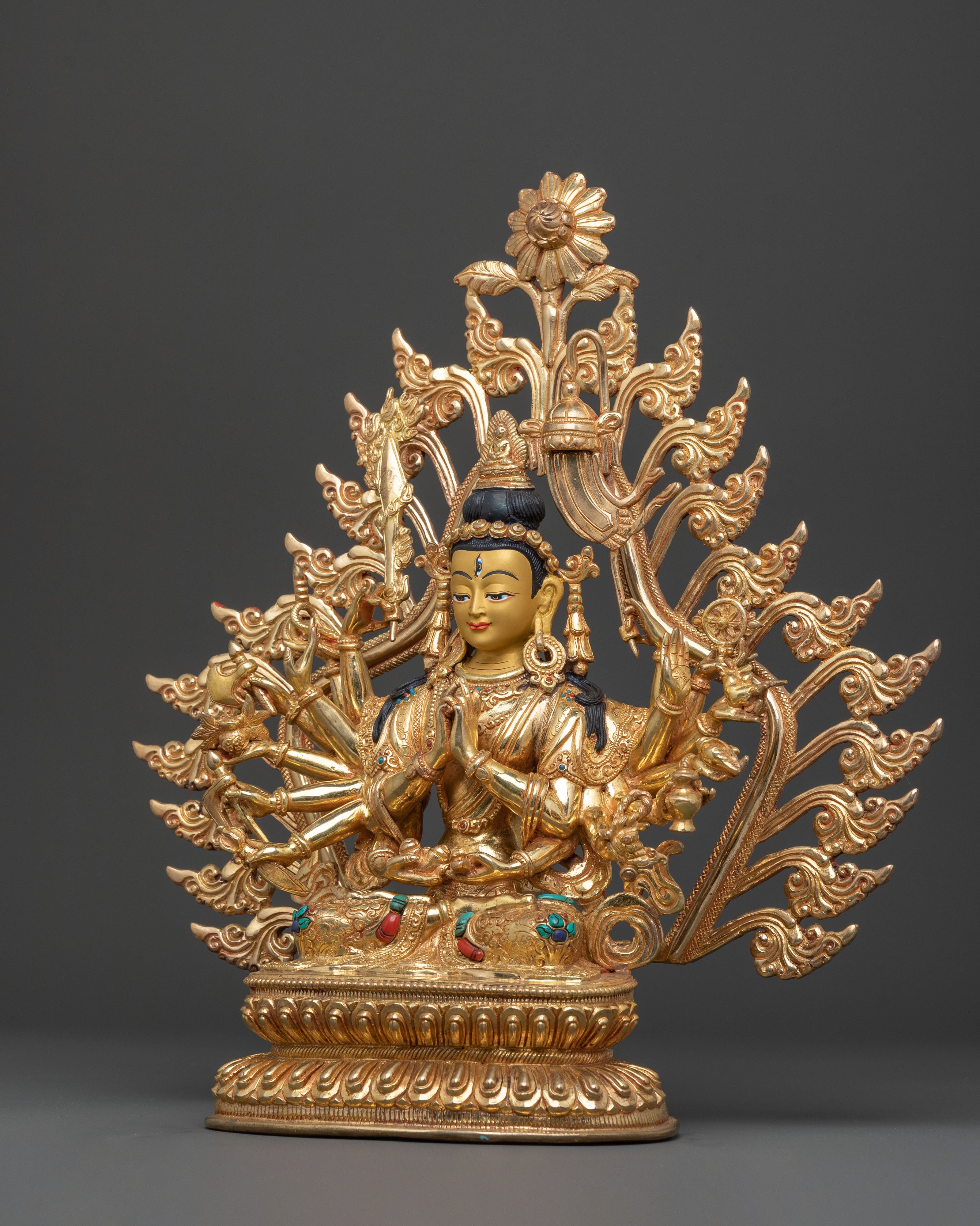Chundi Spiritual Figure: 24K Gold Gilded Serenity