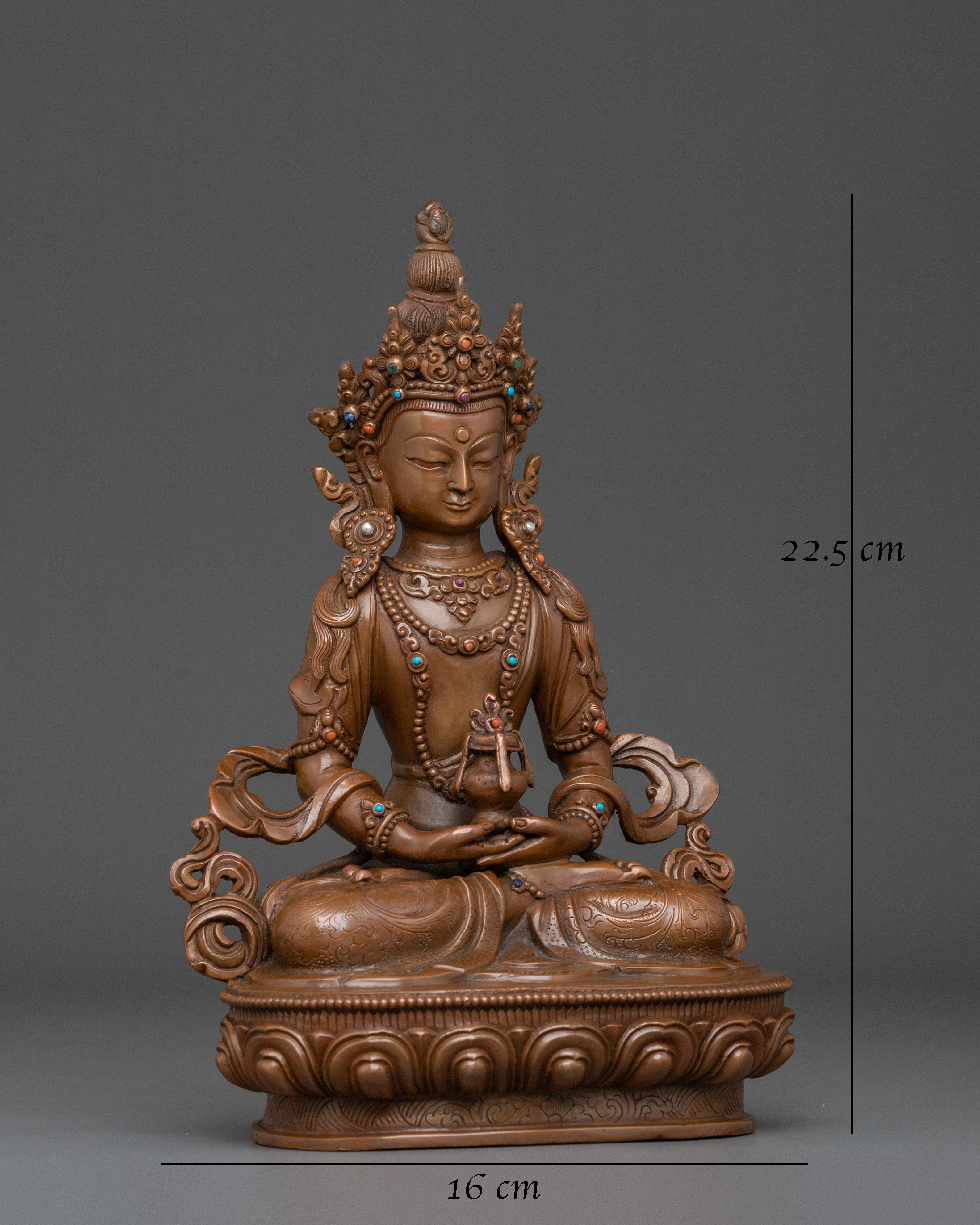 Amitayus Statue | Handcrafted Oxidized Copper Figurine