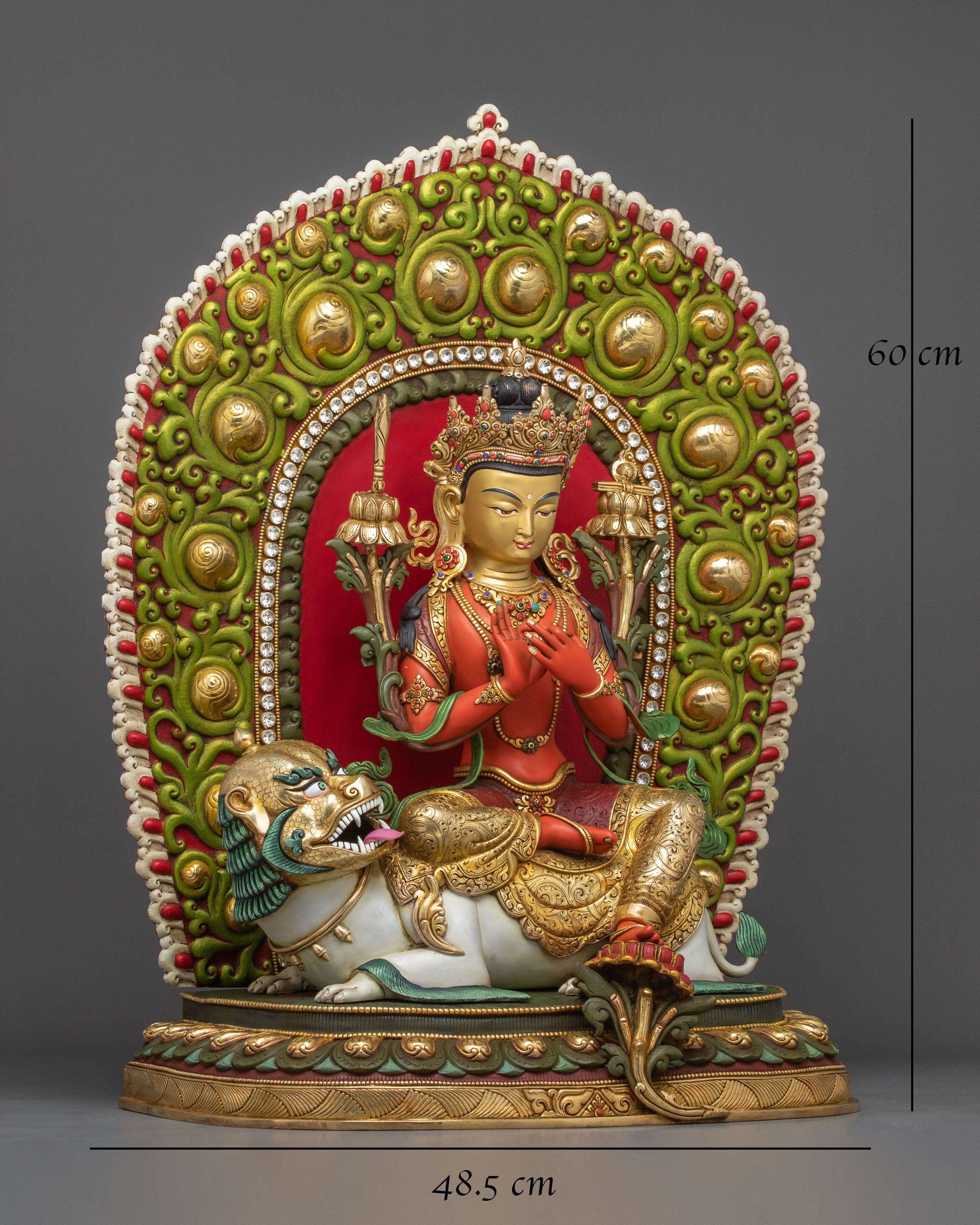 Simhanada Manjushri Statue | Radiant Wisdom Deity