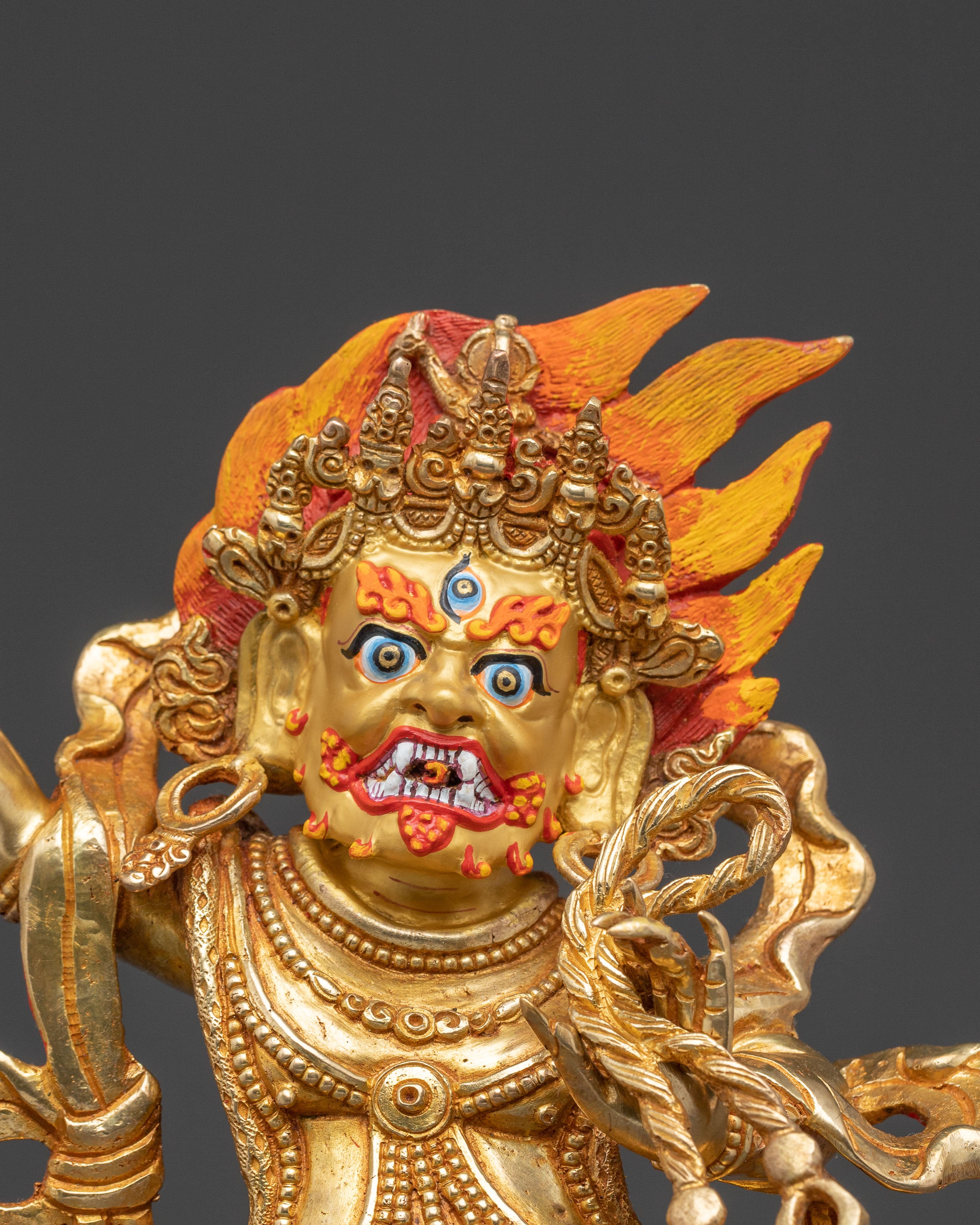 Handcrafted Vajrapani Divine Statue — 24K Gold Gilded Statue