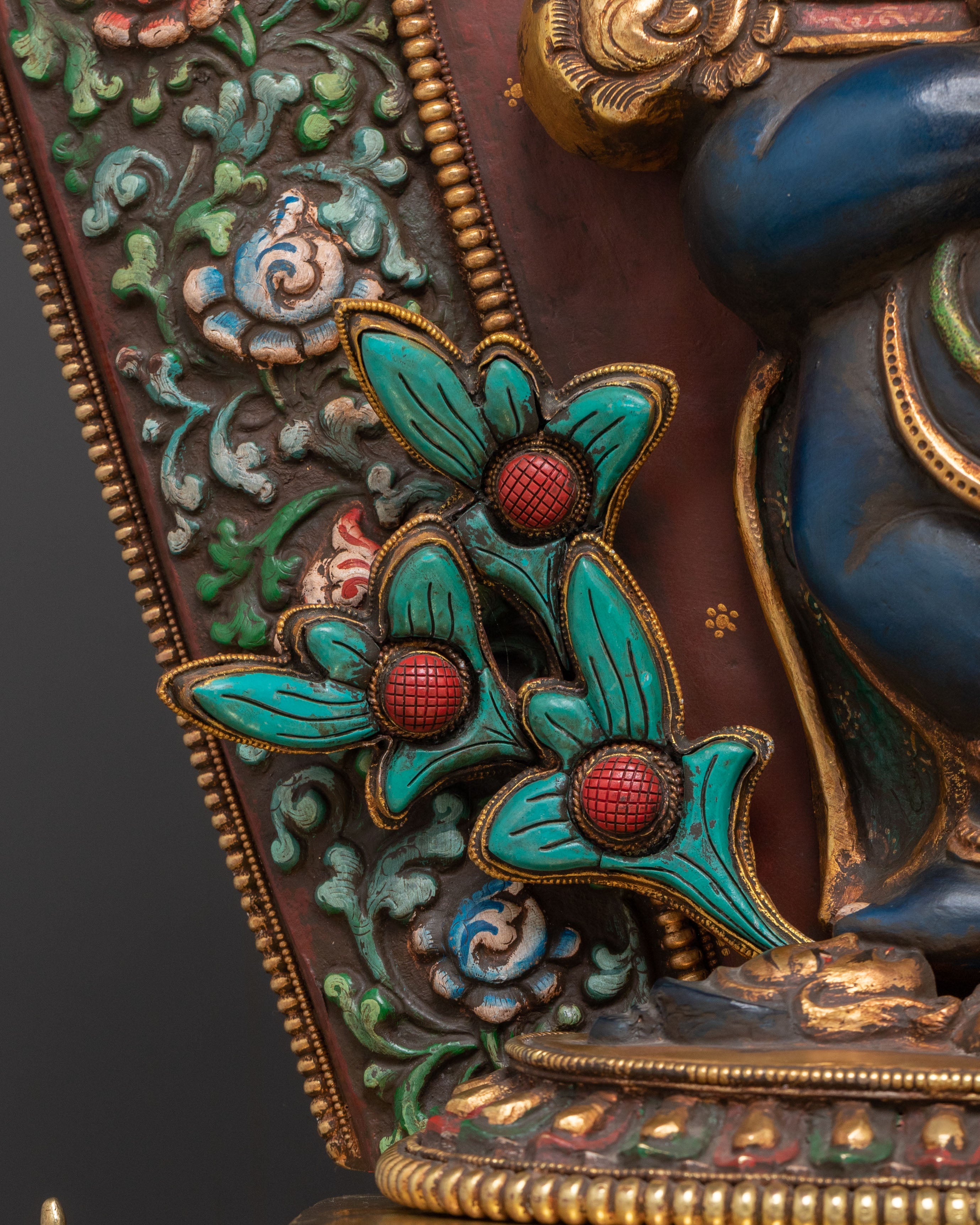 Shakya Mahakala Sacred Statue: 24K Gold Gilded Statue
