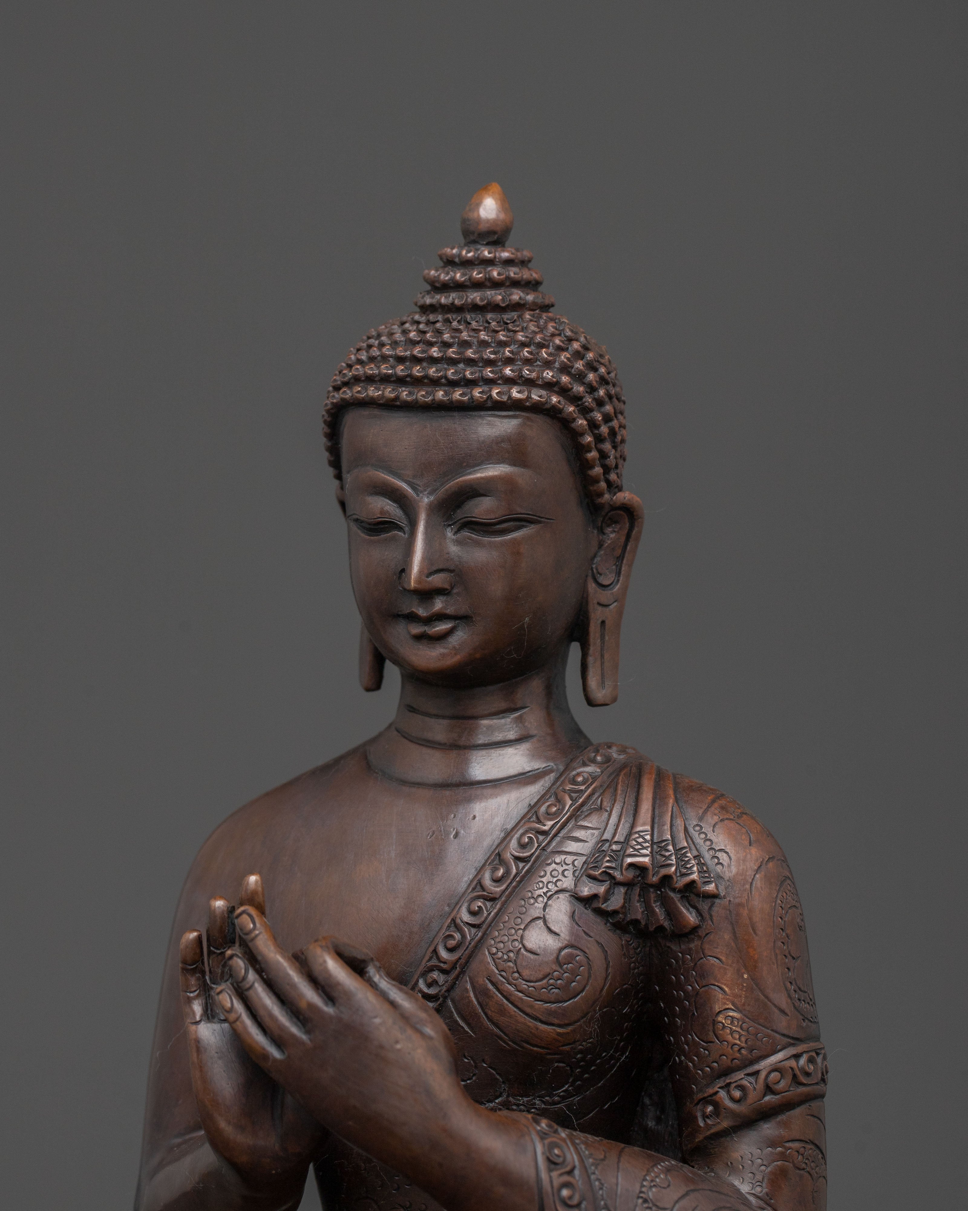 Vairocana Oxidized Copper Statue | Symbol of Wisdom and Purity