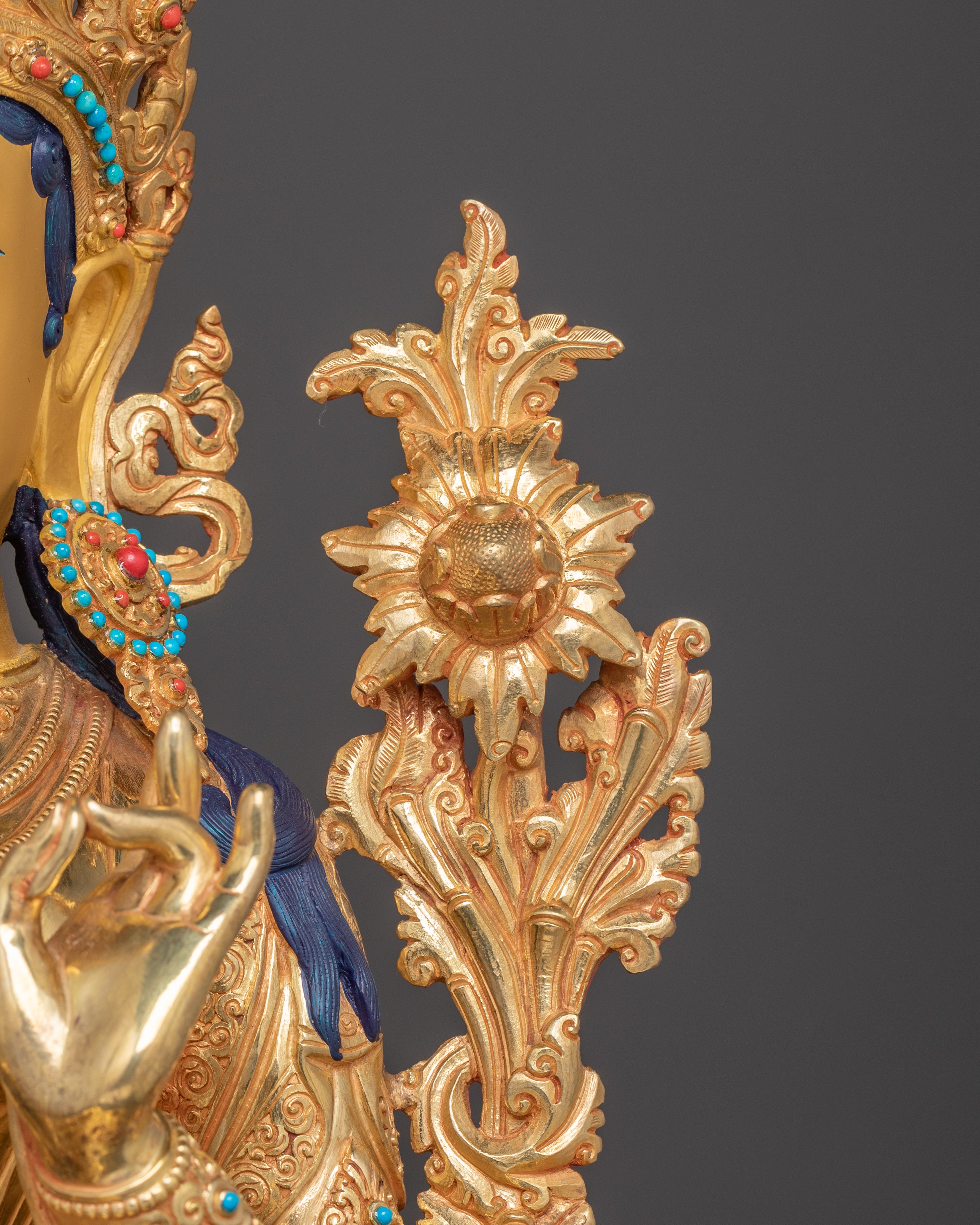 Handmade Tibetan Sacred Art of Green Tara for Altar | Goddess of Compassion