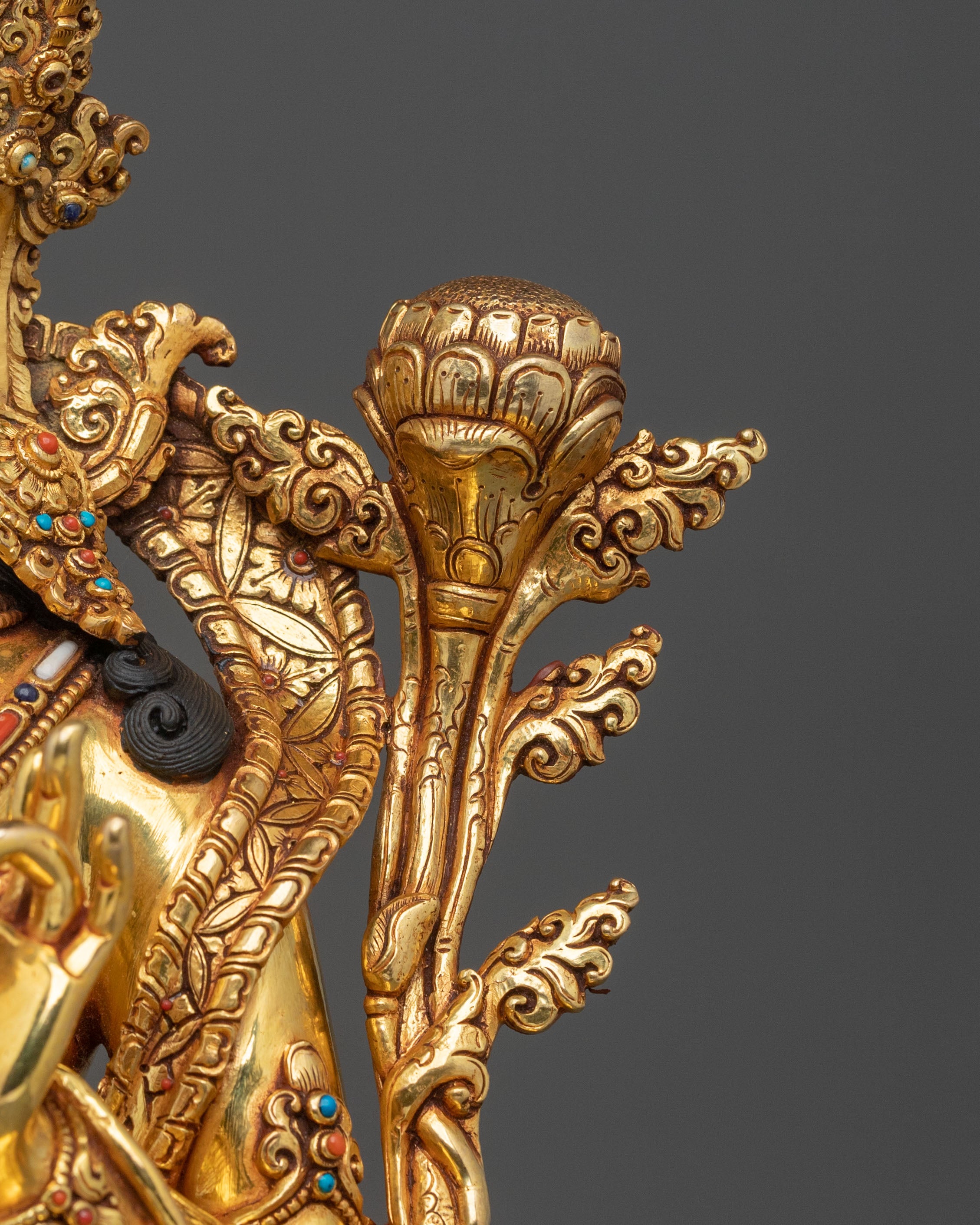 Green Tara 24K Gold Gilded Figurine | Buddhist Guardian