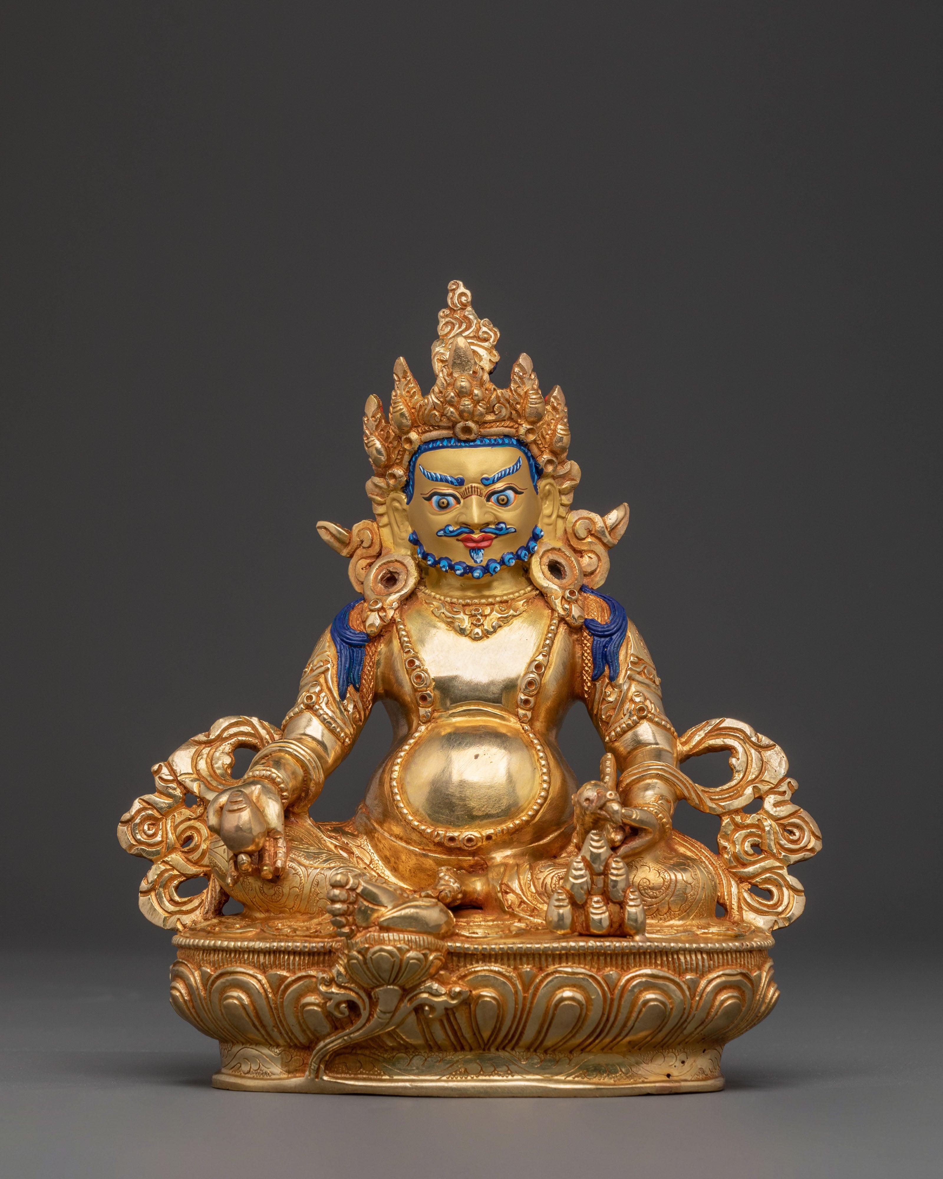 Sacred Statue of Dzambhala | 24K Gold Gilded Copper Statue