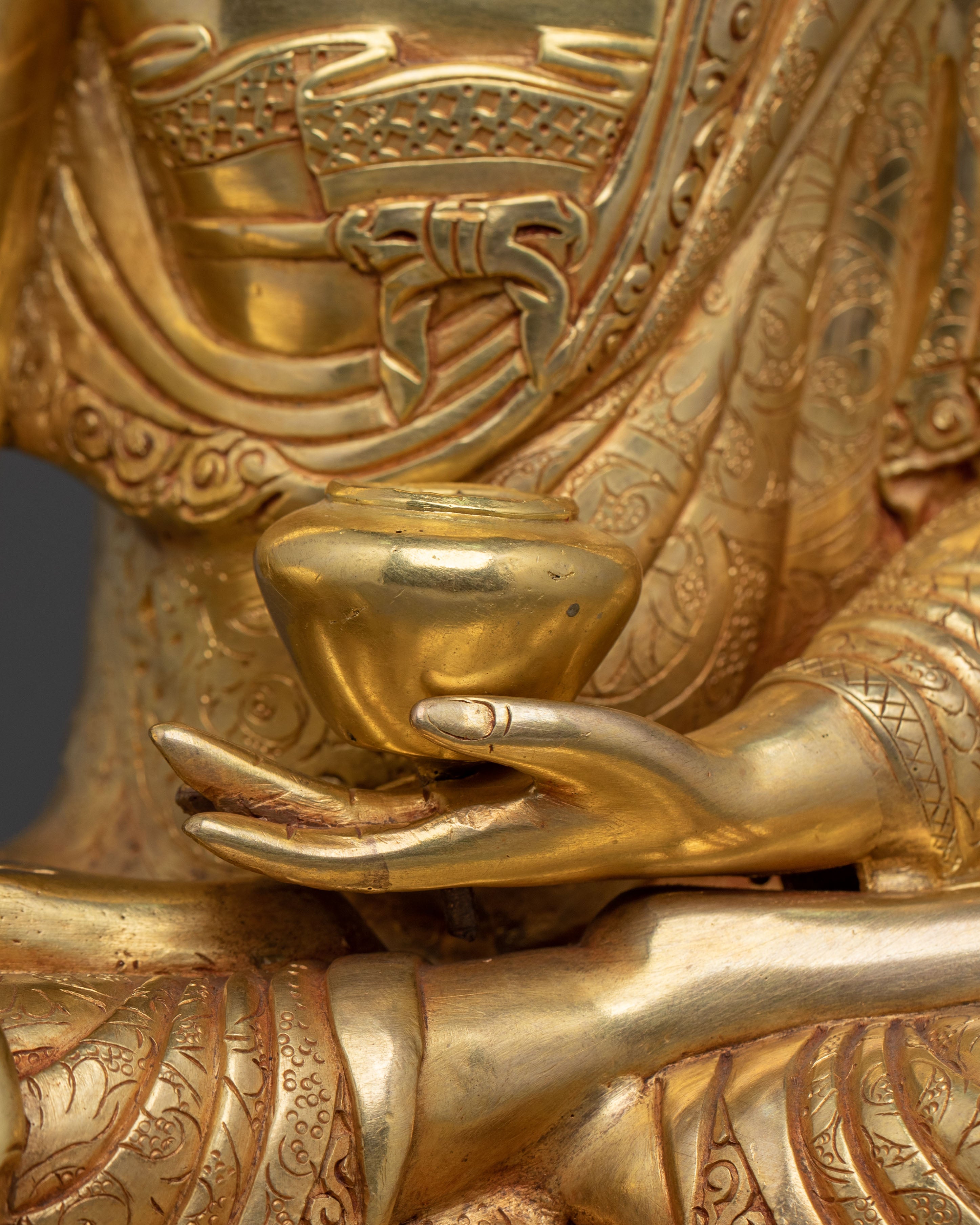 Hand-Carved Shakyamuni Buddha Sculpture | Home Decor