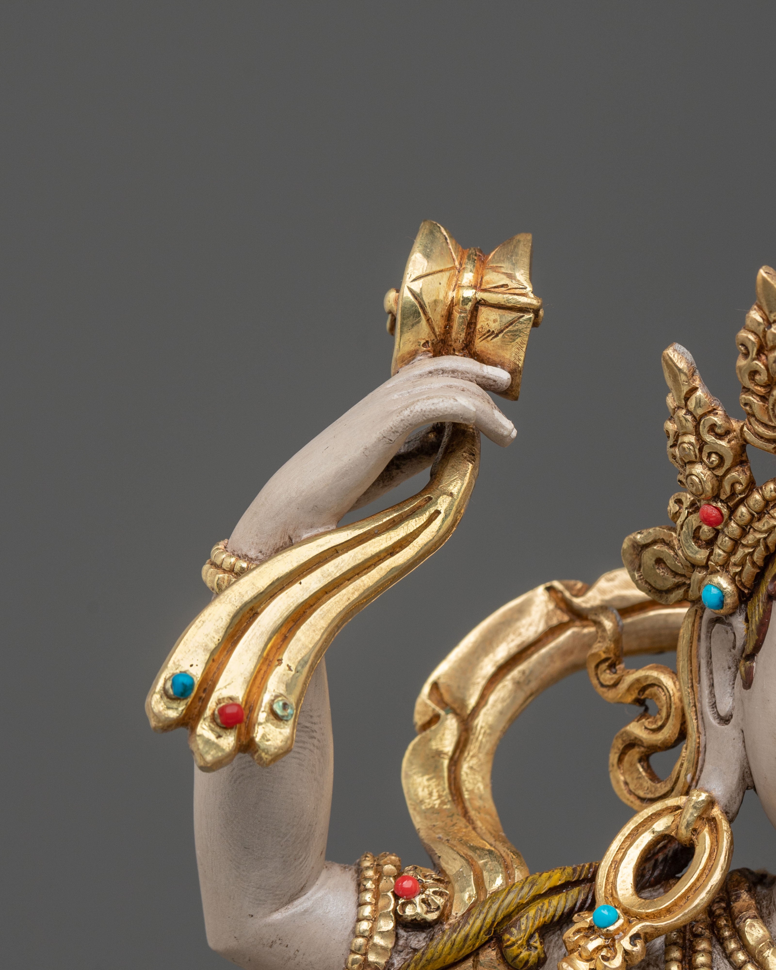 Copper Machig Labdron Statue with Gold and Acrylic Painting | Tantric Wisdom