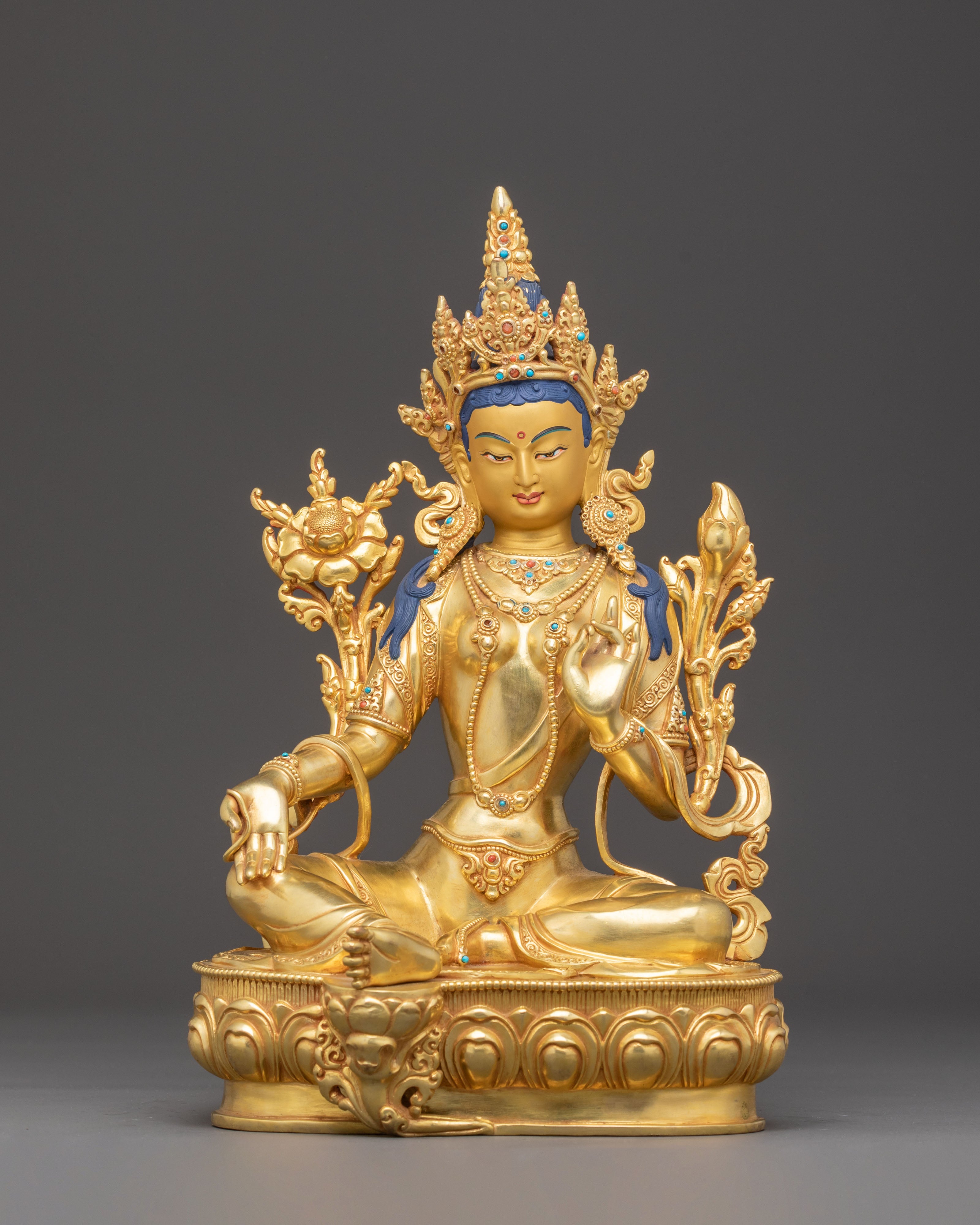 Green Tara Statue: Embodiment of Enlightened Action | Nepali Handmade Sculpture