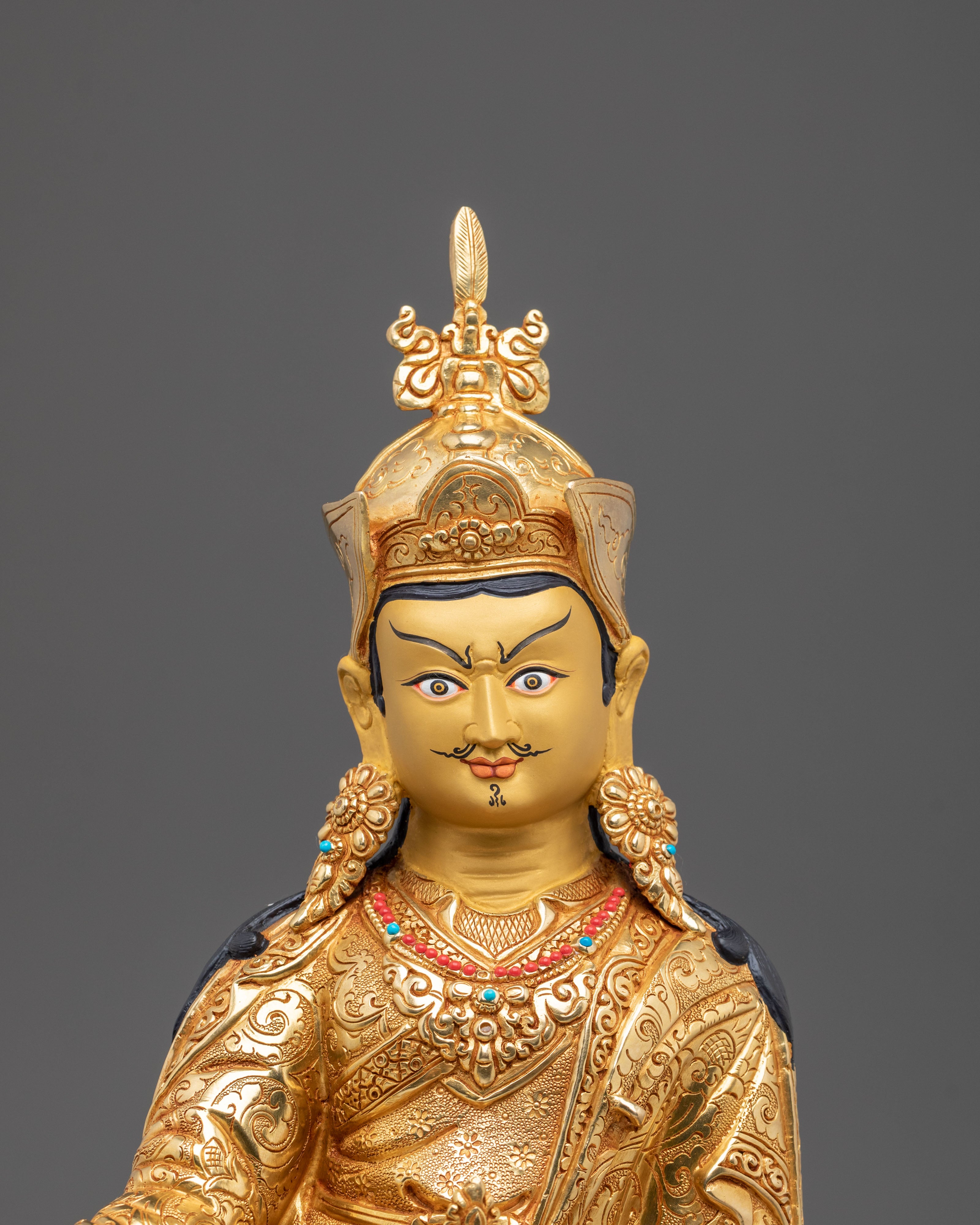 Guru Rinpoche Sculpture | Hand-Carved Buddhist Figurine