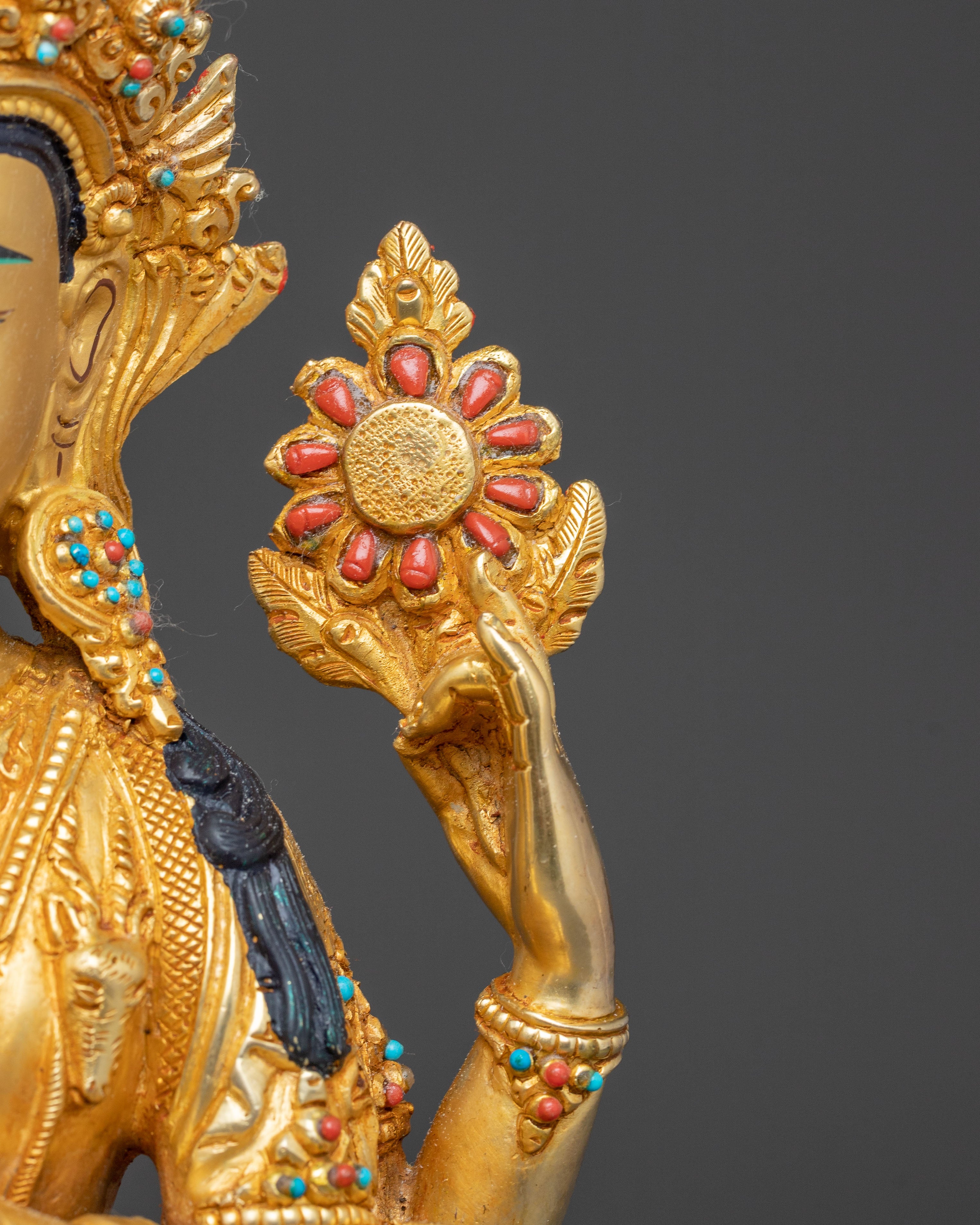 Handcrafted Sacred Chenrezig Bodhisattva Copper Statue