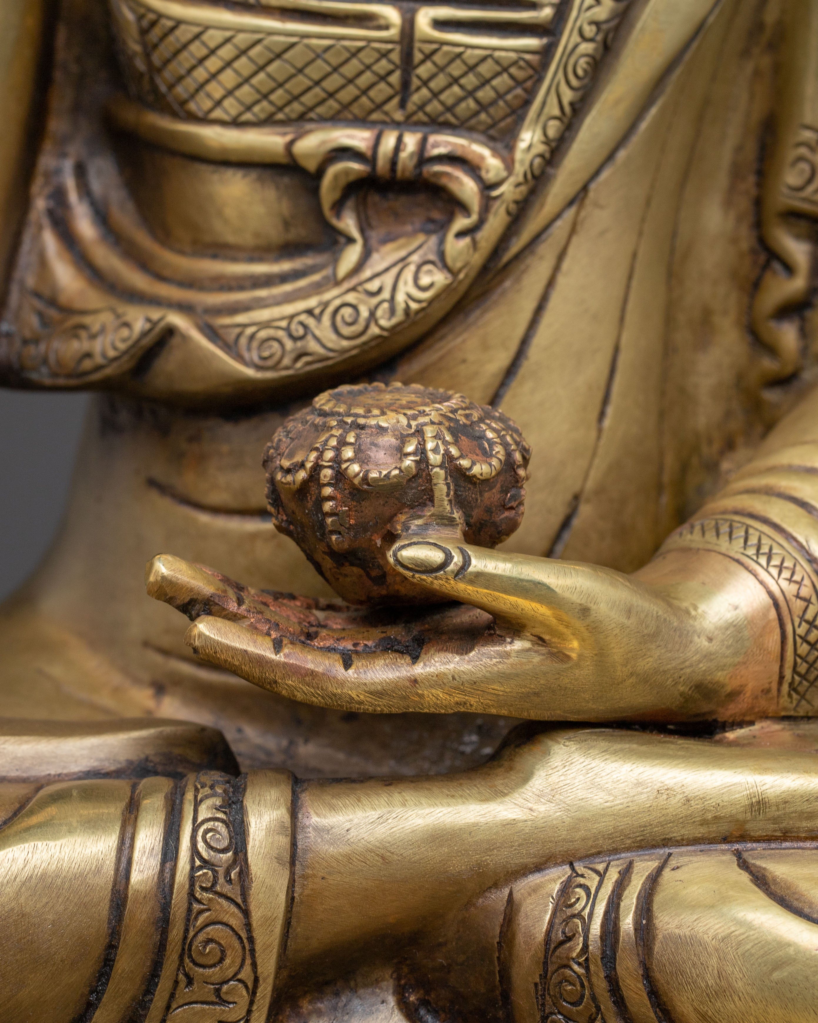 Radiant Brass Sculpture of Buddha Shakyamuni | Historical Gautama Buddha