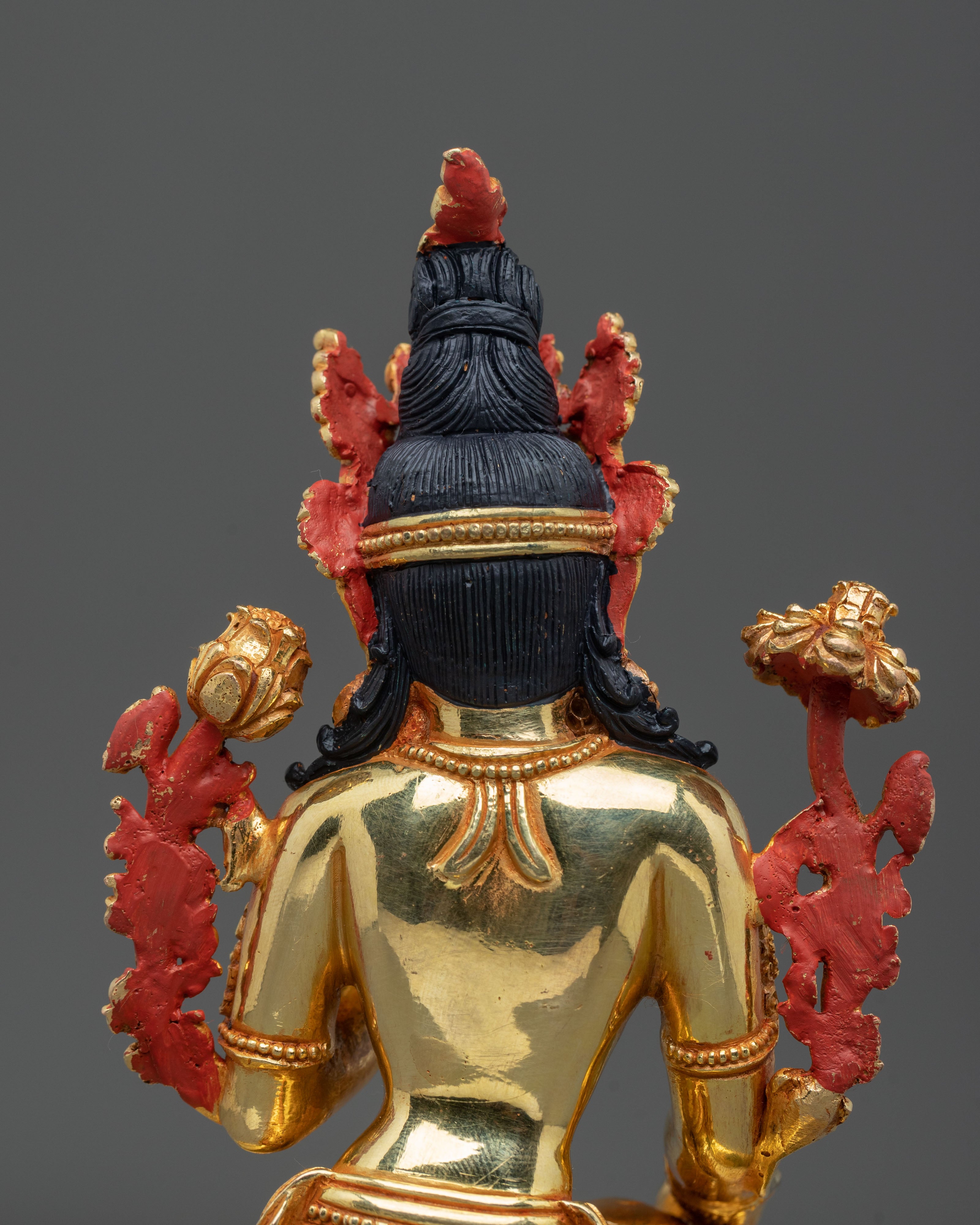 Green Tara Figurine with Acrylic Painting | Home Decor
