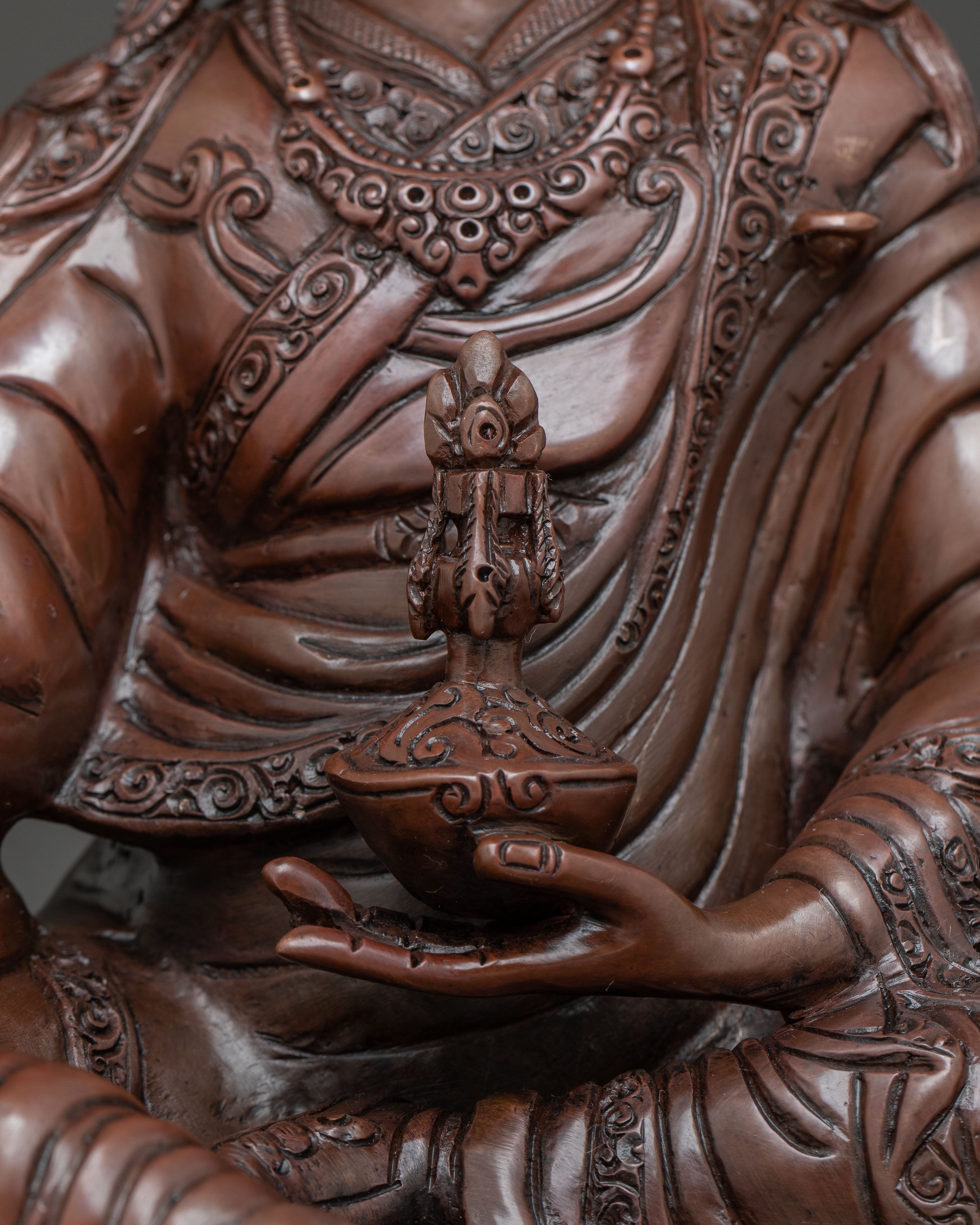 Oxidized Copper Statue of Guru Padmasambhava | Founder of Vajrayana