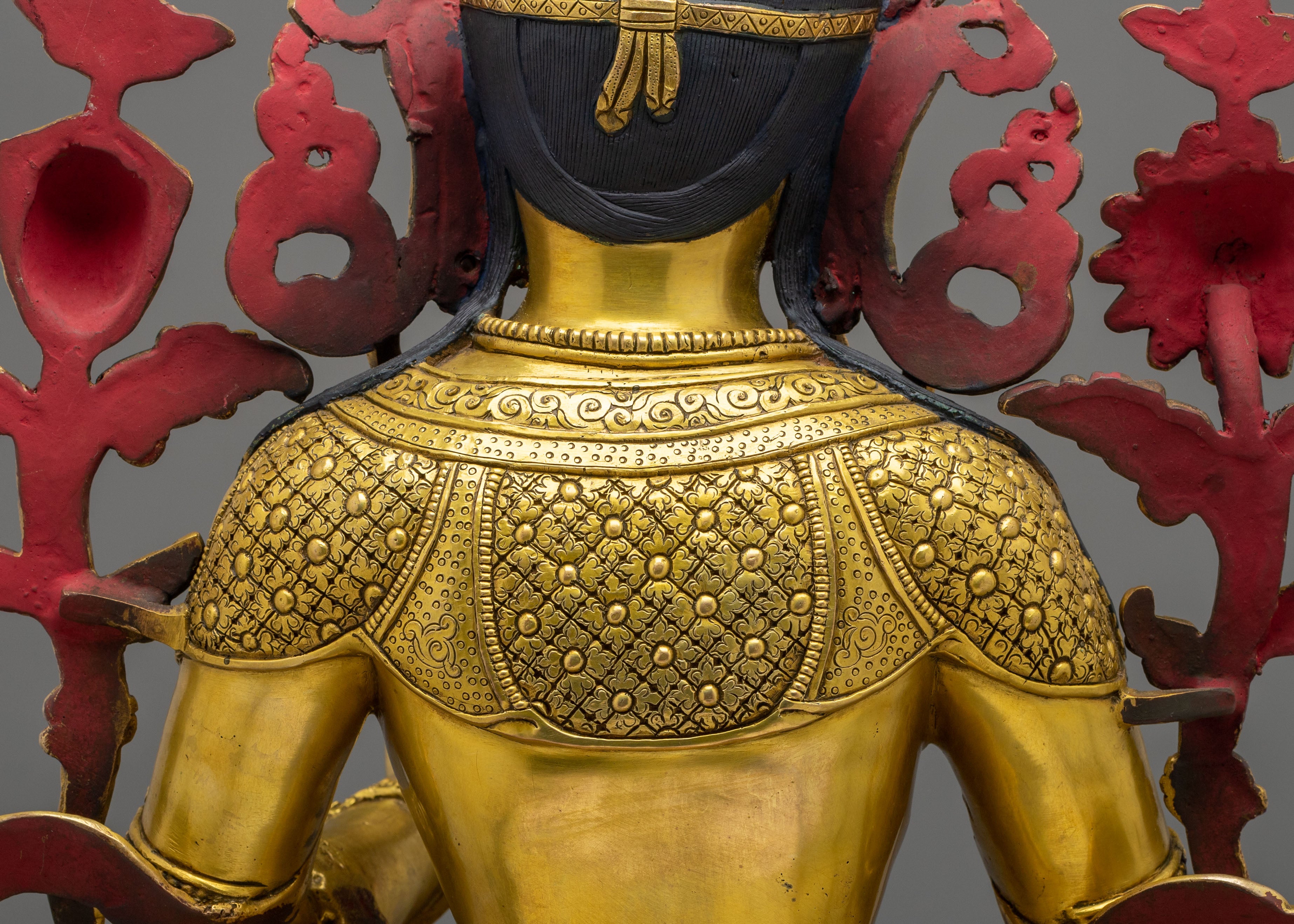 Guardian Green Tara Sacred Rupa | 24K Gold Gilded Copper Statue