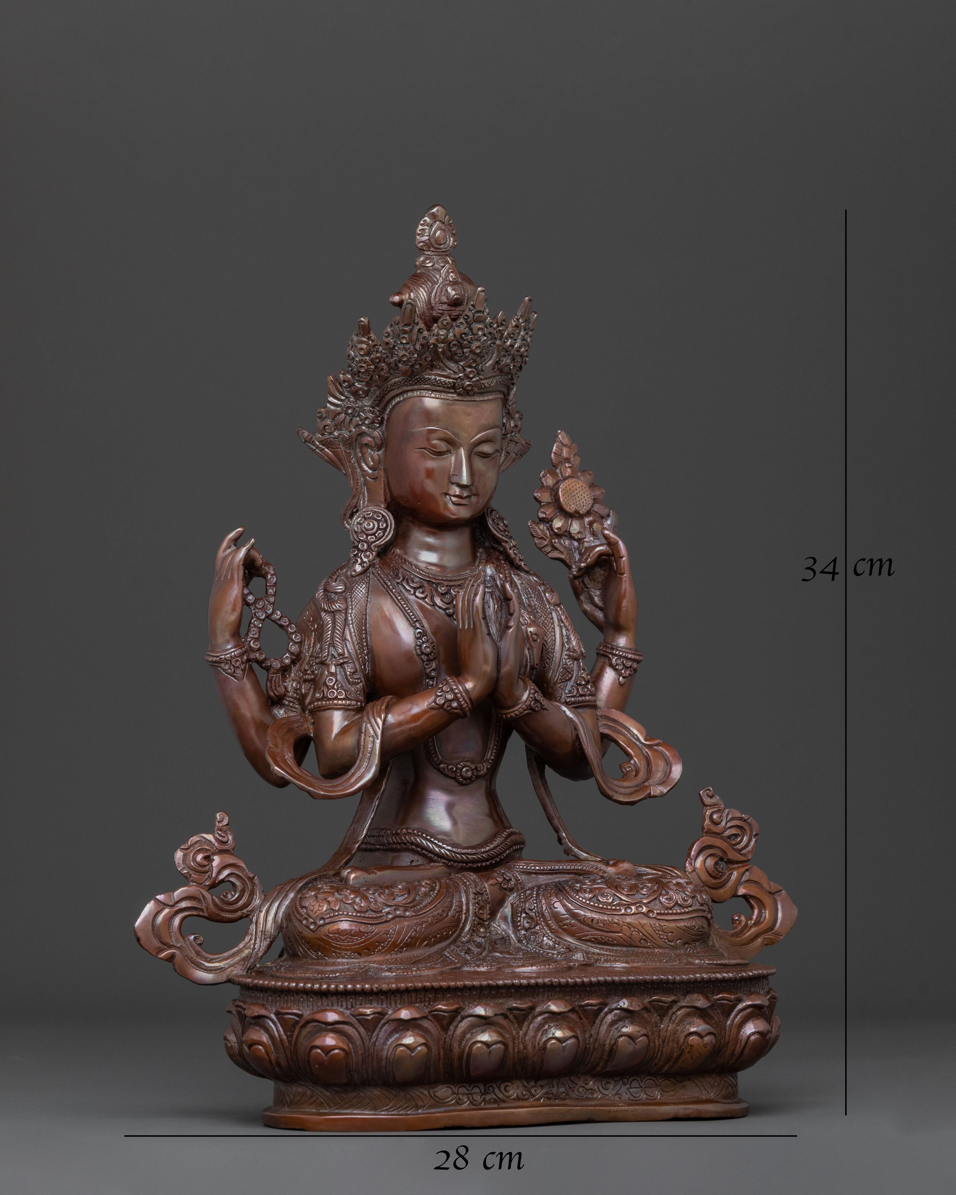 Four-Armed Chenrezig Figurine | Home Decor