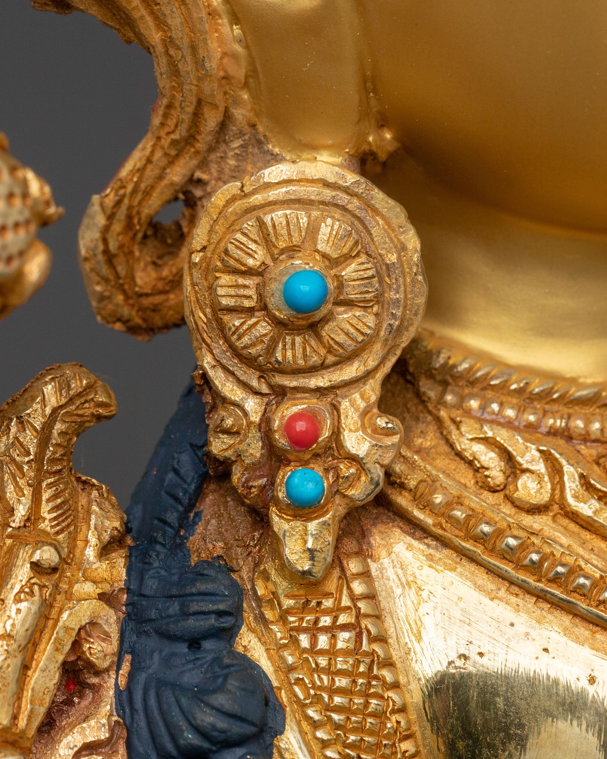 Green Tara Statue: 24K Gold Gilded Buddhist Goddess