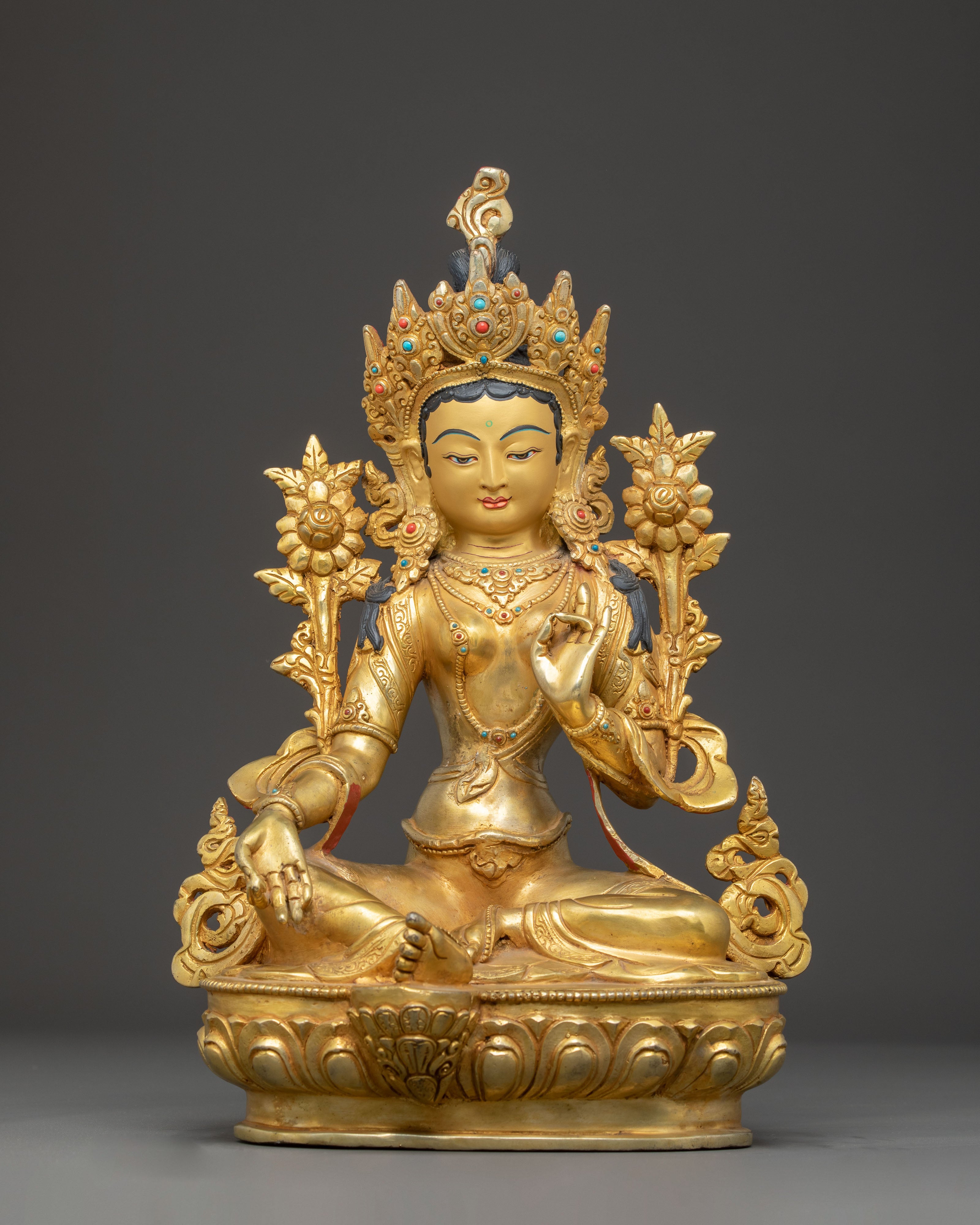Handcrafted Buddhist Statue of Mother Green Tara | Buddhist Deity of Compassion