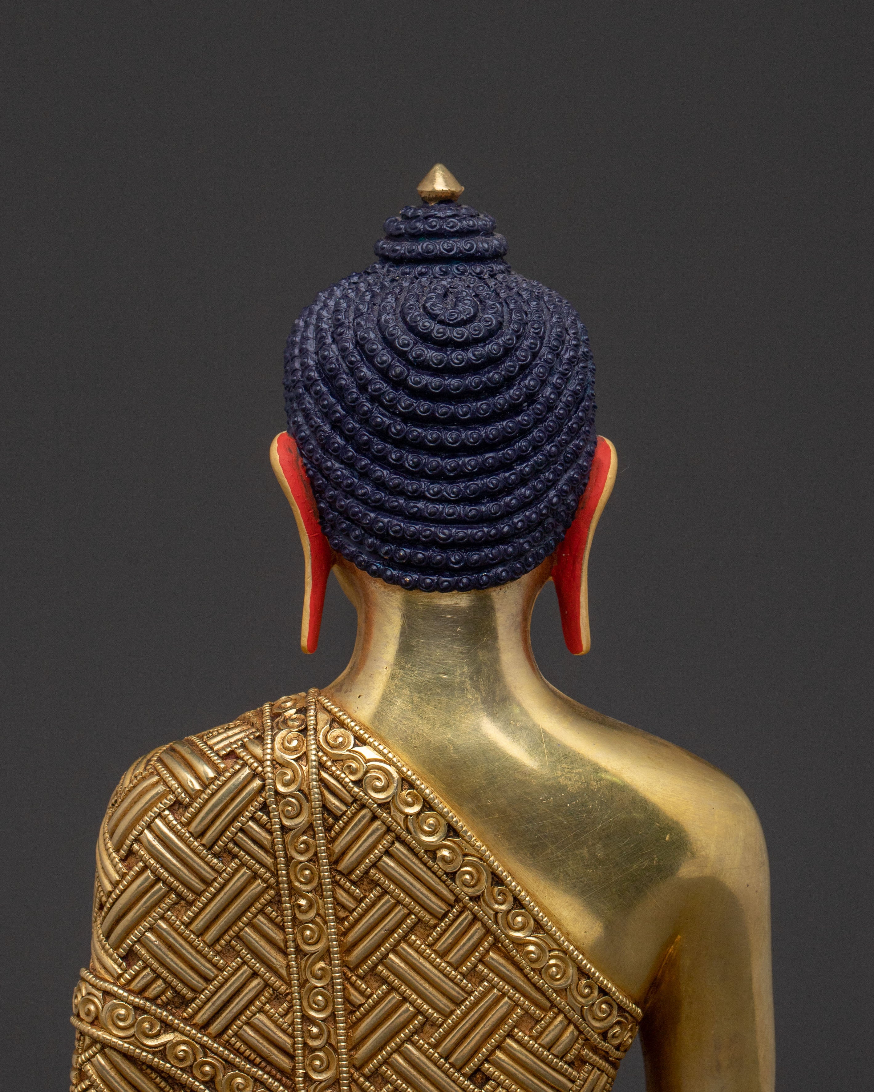 Shakyamuni Buddha Enlightenment Statue for Blessing | 24K Gold Gilded