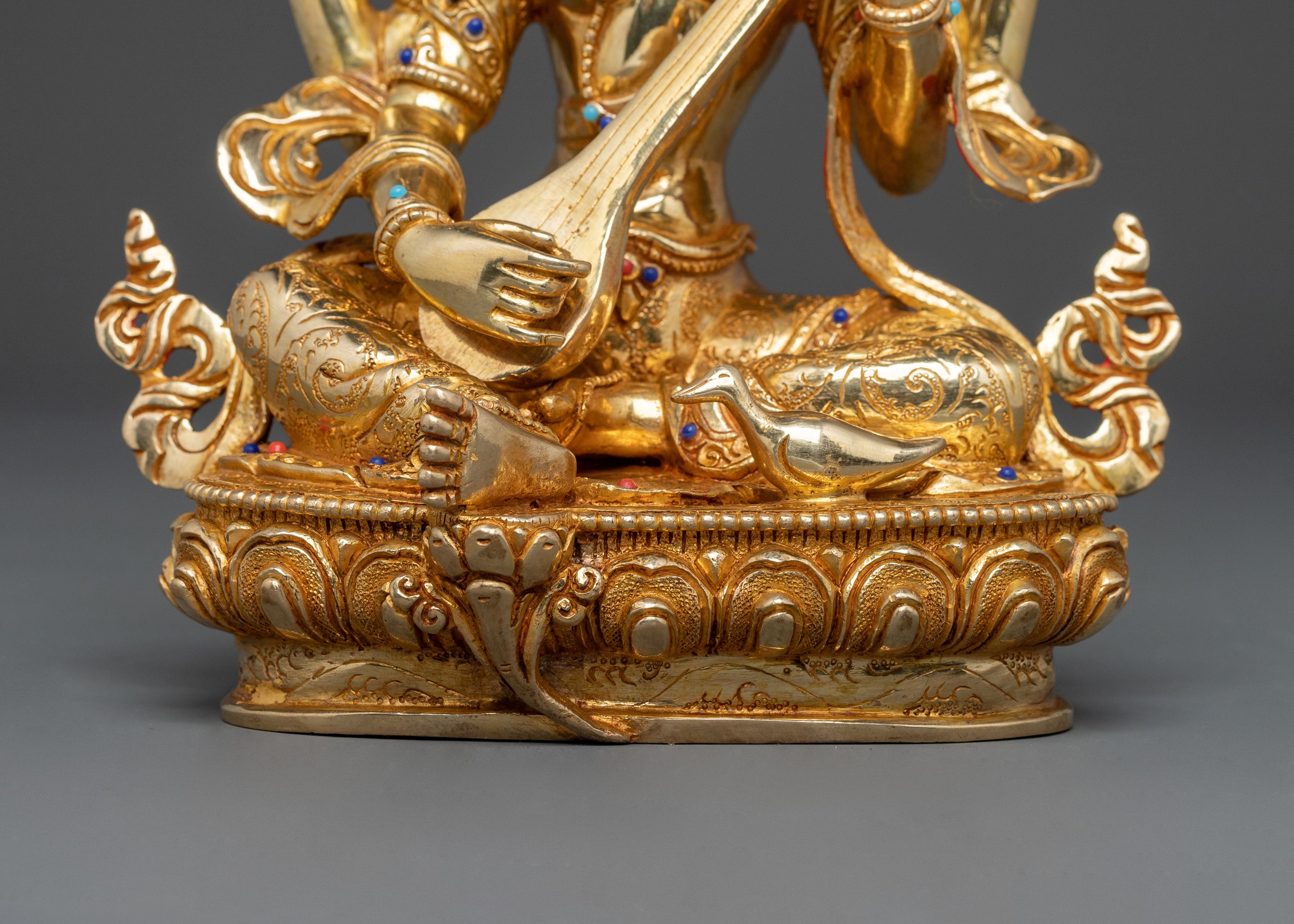 Saraswati Goddess Sculpture: Knowledge Figurine